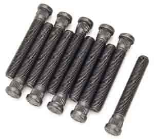 Moser Engineering Wheel Stud, 7/16-20 In Thread, 2.875 In Long, 0.480 Knurl, Steel, Black Oxide, Set Of 10