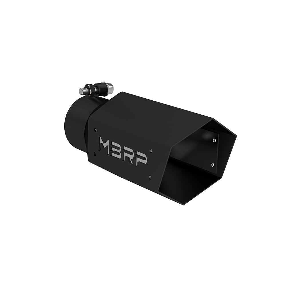 Mbrp Exhaust T5169Blk Black Series Exhaust Tip 3 In. Inlet 10 In. Length Stainless Steel Black Coated 4 In. Tip W/Logo Plate Black Series Exhaust Tip