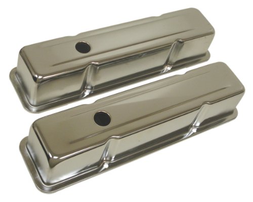 1958-86 Compatible/Replacement For Chevy Small Block 283-305-327-350-400 Tall Steel Valve Covers - Chrome