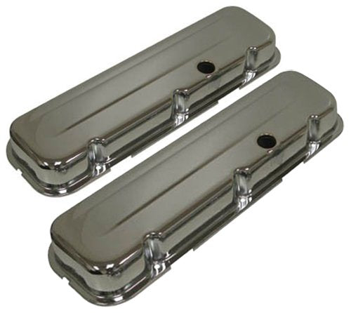 1965-95 Compatible/Replacement For Chevy Big Block 396-427-454-502 Short Steel Valve Covers - Chrome