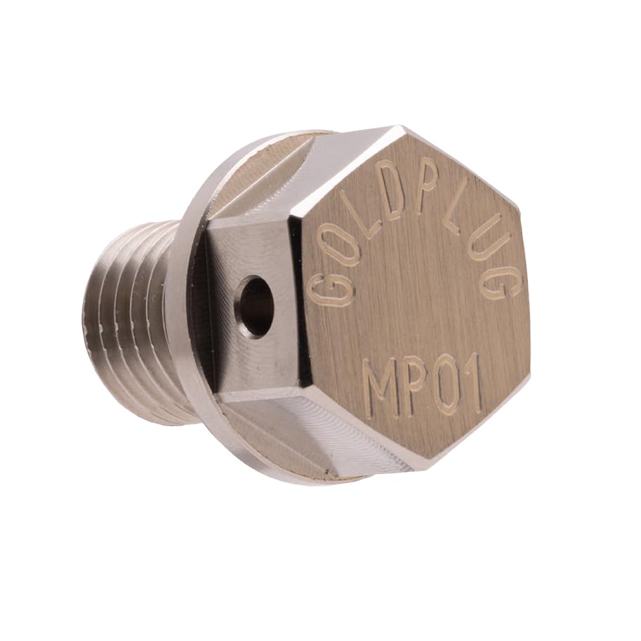 Goldplug Mp01 M12X1.5 Magnetic Drain Plug, 12.5Mm Thread Length, 17Mm External Hex, 19.9Mm Dia. Flange, 24.4Mm Oal - Fits Most Honda Motorcycles, Uses Extra Washers Sw-03
