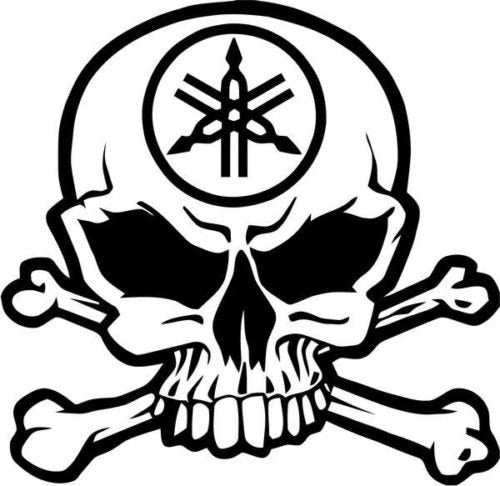 Y Motorcycle Racing Skull Crossbones Car Truck Windows Decor Decal Sticker - Die Cut Vinyl Decal For Windows, Cars, Trucks, Tool Boxes, Laptops, Macbook - Virtually Any Hard, Smooth Surface