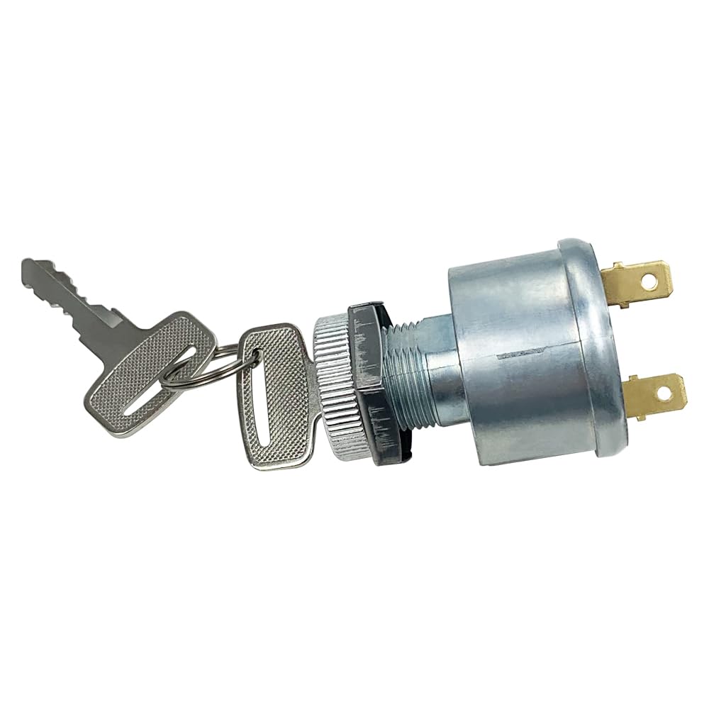 Ignition Switch And Key Replace 17421G1 Fit For E-Z-Go Ezgo Golf Cart 2 Prong Terminals Carabiner