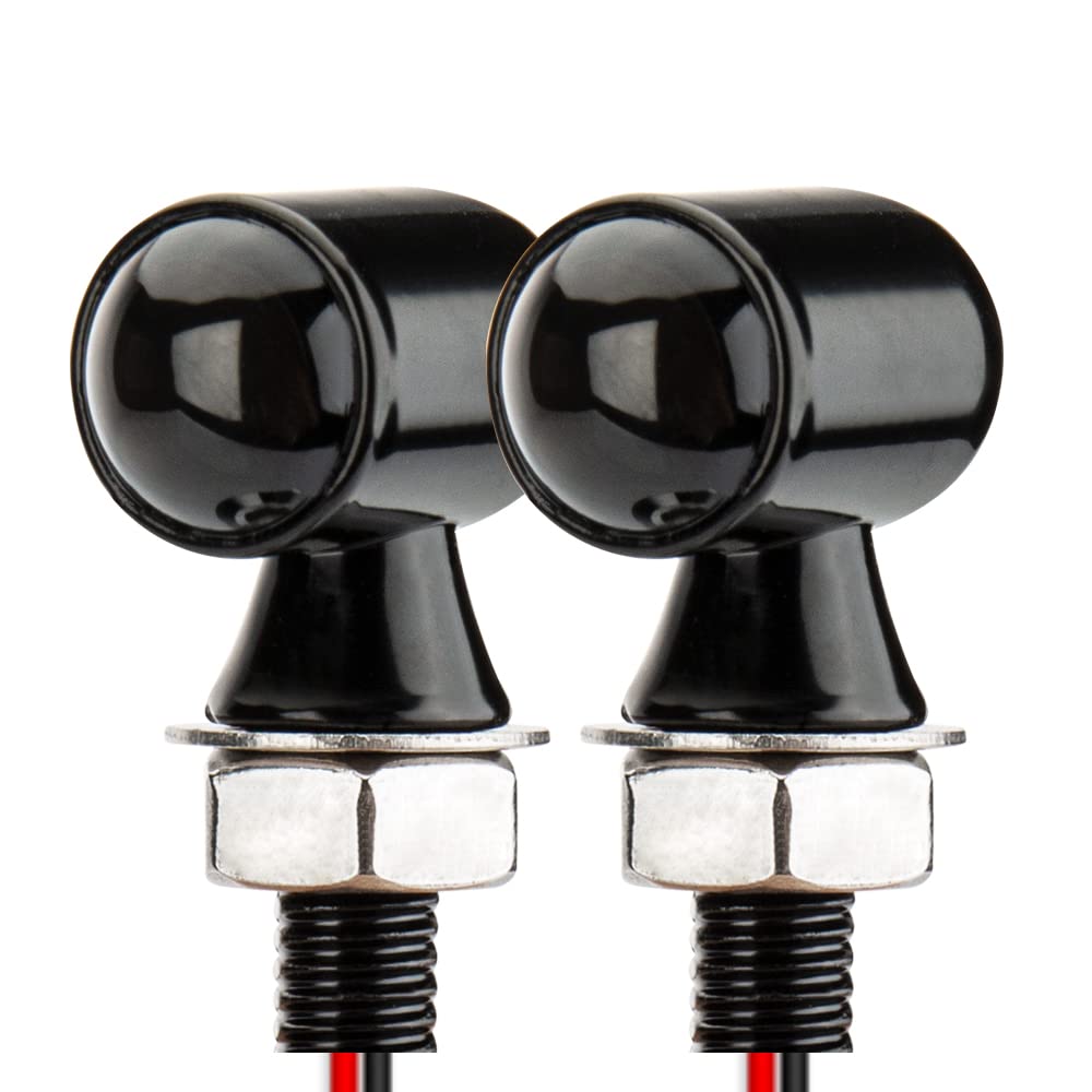 Hazawa Micro Led Motorcycle Turn Signals Mini Blinkers Small Front Rear Indicator Compatible With Harley Davidson Honda Kawasaki Suzuki Triumph Yamaha Cruiser Choppers Street Bike (Style E)