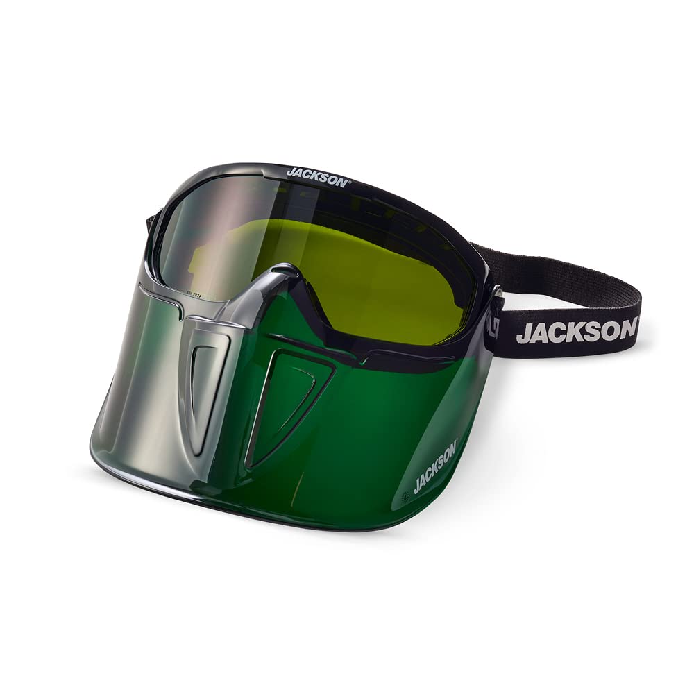 Jackson Safety Gpl530 Premium Goggle With Detachable Face Shield, Anti-Fog Coating, Shade 3 Ir Lens, Green, 21001