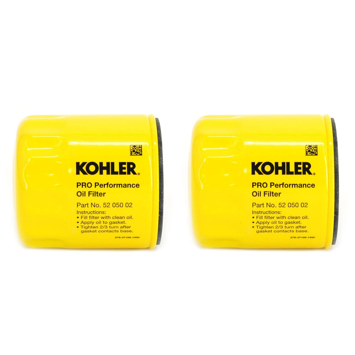 Kohler 52 050 02-S Engine Oil Filter Extra Capacity For Ch11 - Ch15, Cv11 - Cv22, M18 - M20, Mv16 - Mv20 And K582, 2 Pack