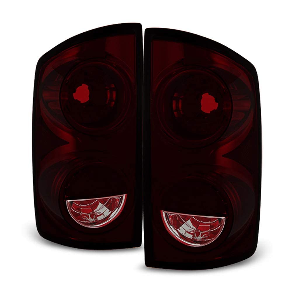 Acanii - For Red Smoke 2007-2008 Dodge Ram 1500 07-09 2500 3500 Tail Lights Lamps Left+Right