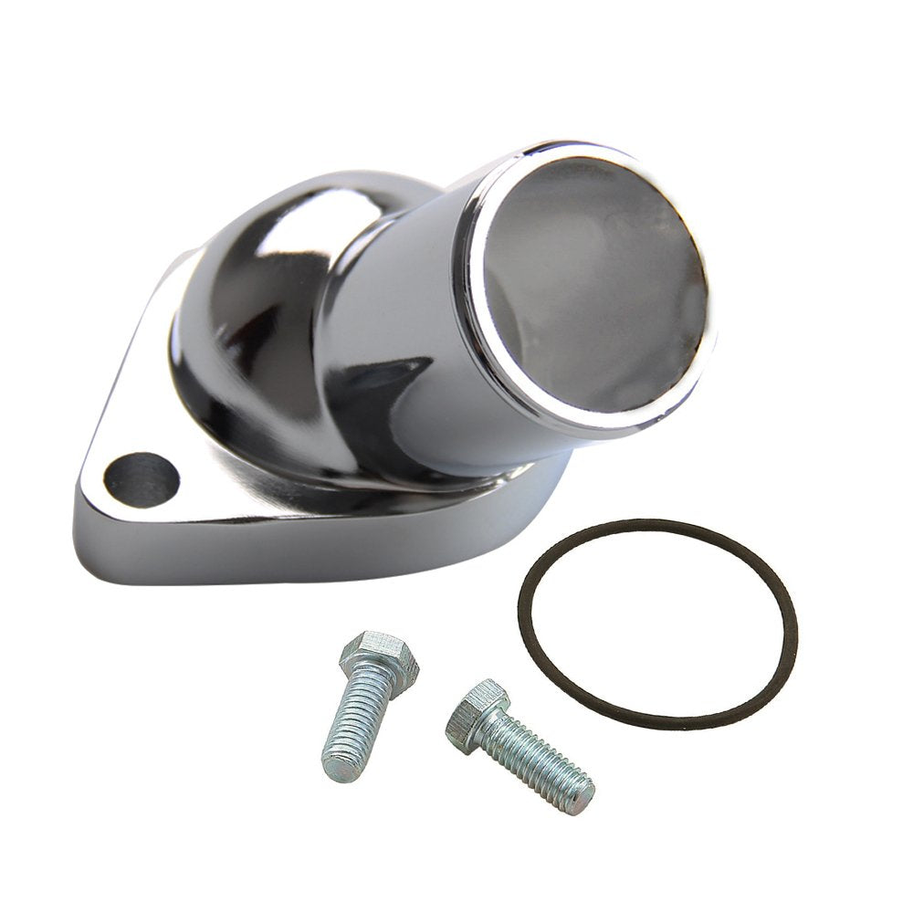 CarBole 50 Degree Chrome Plated Water Neck Thermostat Housing for Chevy Small & Big Block (WTN1006)