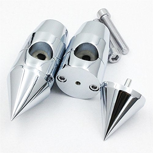 Httmt Mt030-005-1'- 1'' Inch Spike Handlebar Risers Compatible With Harley Cruisers Choppers Metrics Victory Chromed