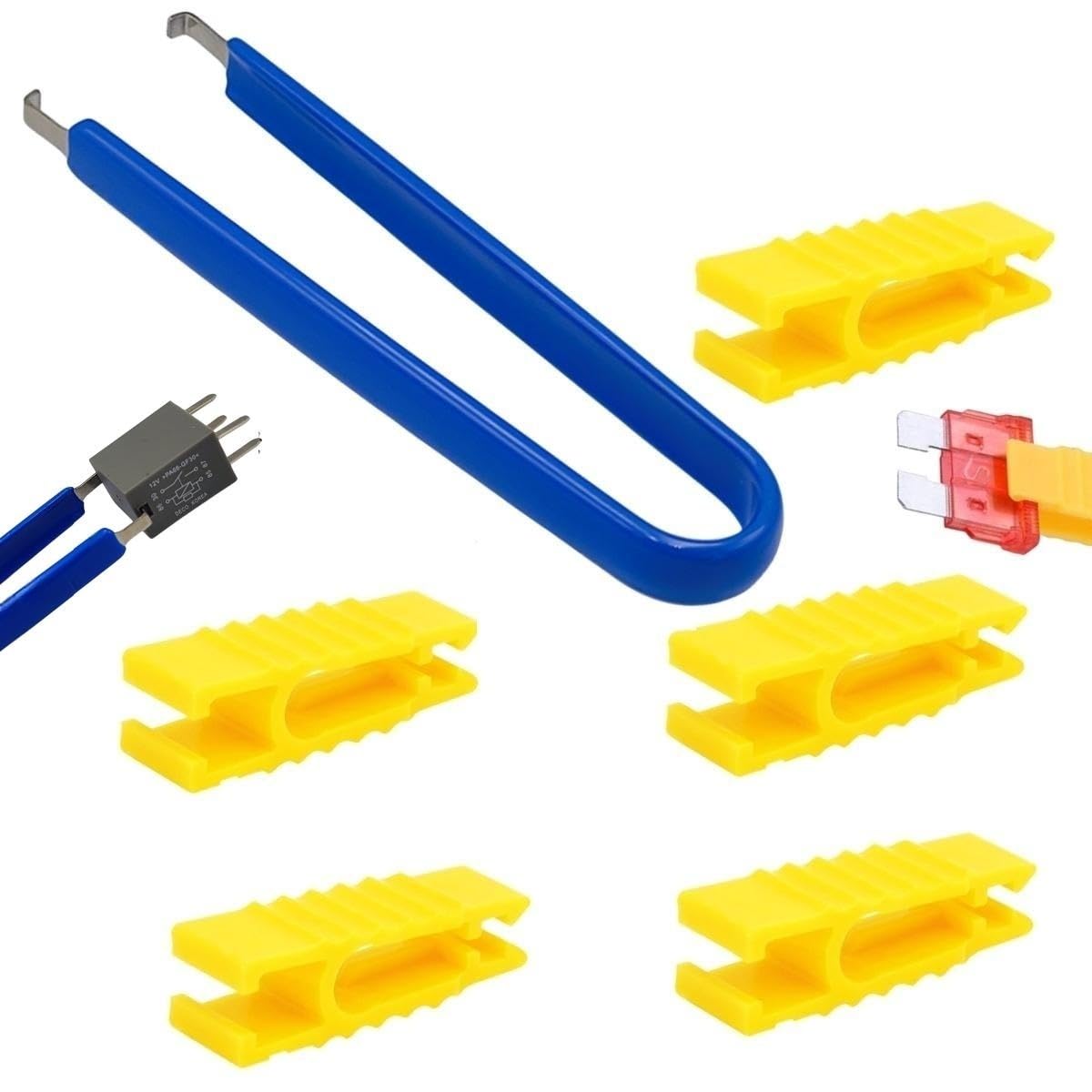 Funayama Automobile Fuse Puller Pliers, Relay Puller Pliers, 6-Pack Car Fuses Puller Tools For Motorcycle Truck Suv Repair Tools, Car Vehicle Battery Terminal Wiper Remover