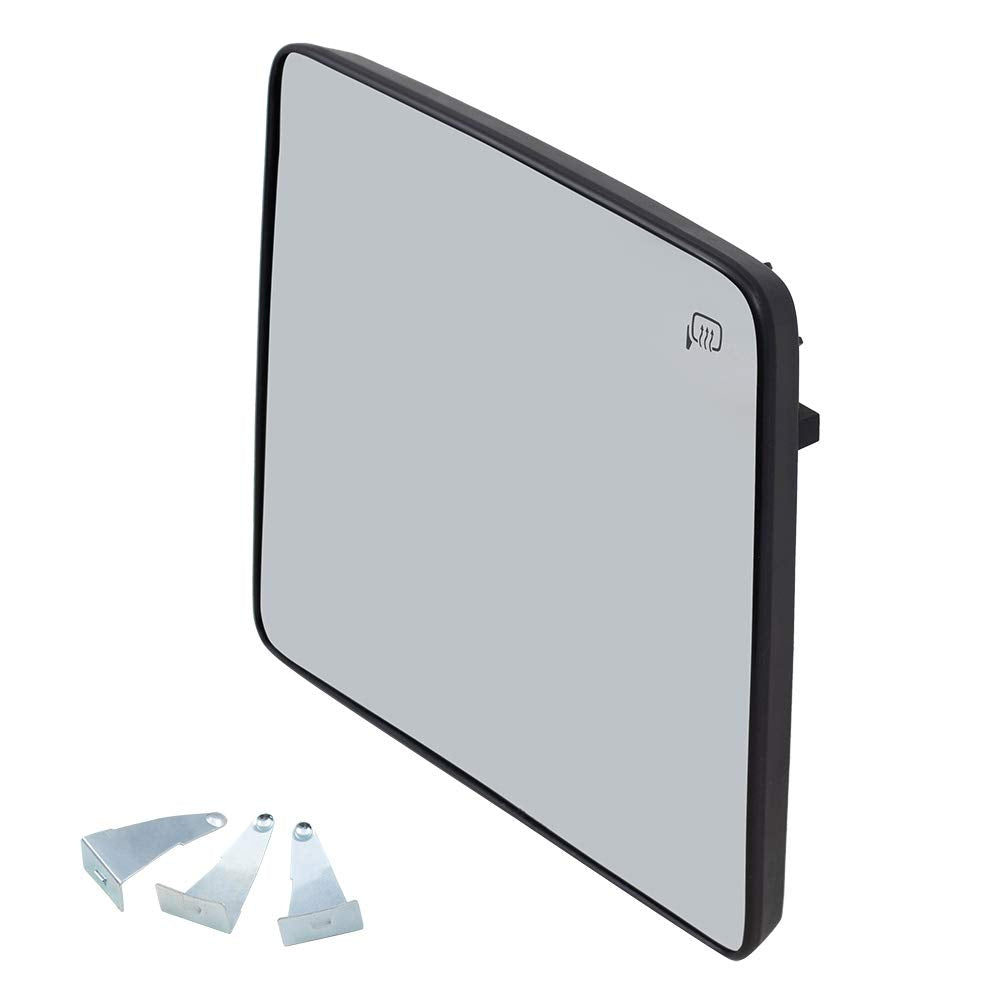 Brock Replacement Passenger Power Upper Tow Mirror Glass With Base Heated Compatible With 08-16 Super Duty Pickup