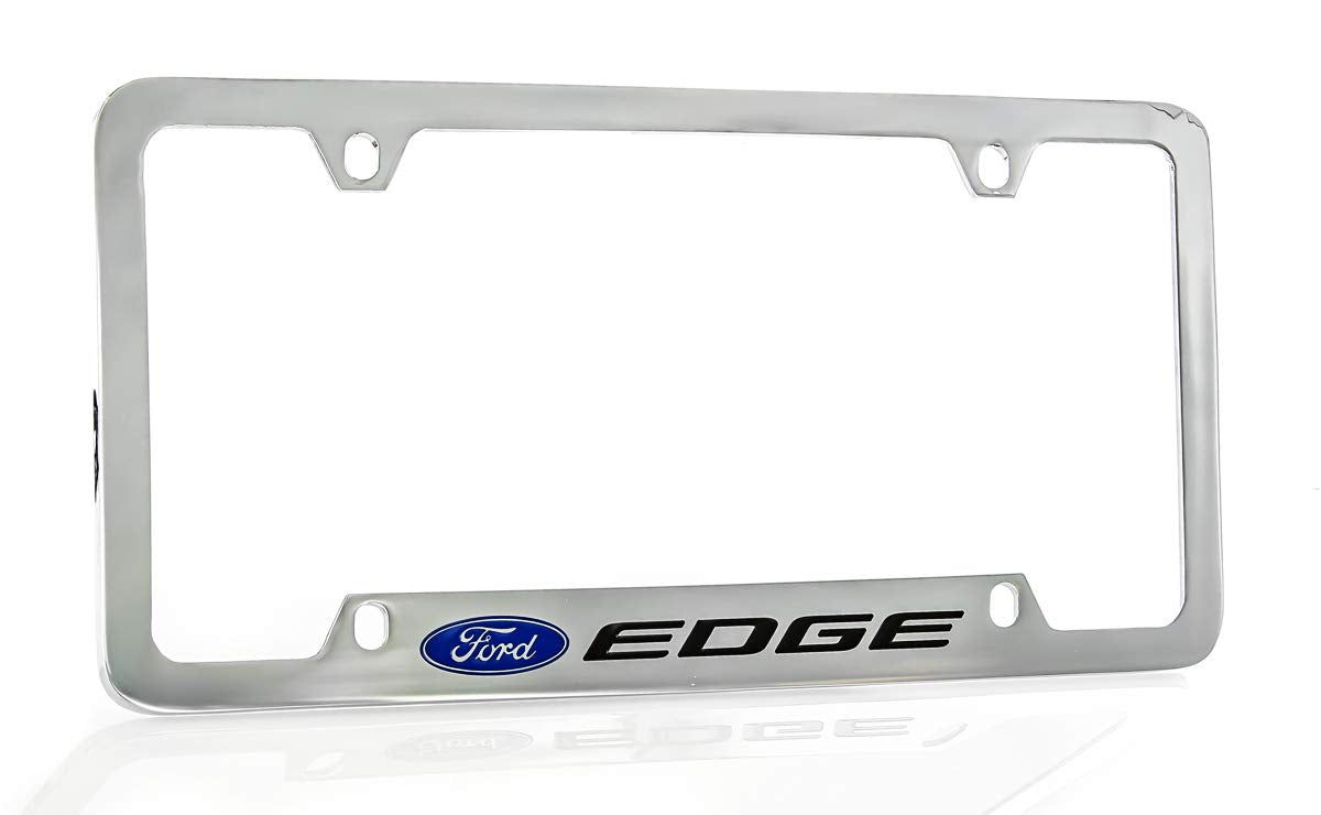 Ford Edge Chrome Plated Brass Metal License Plate Frame Holder 4 Hole
