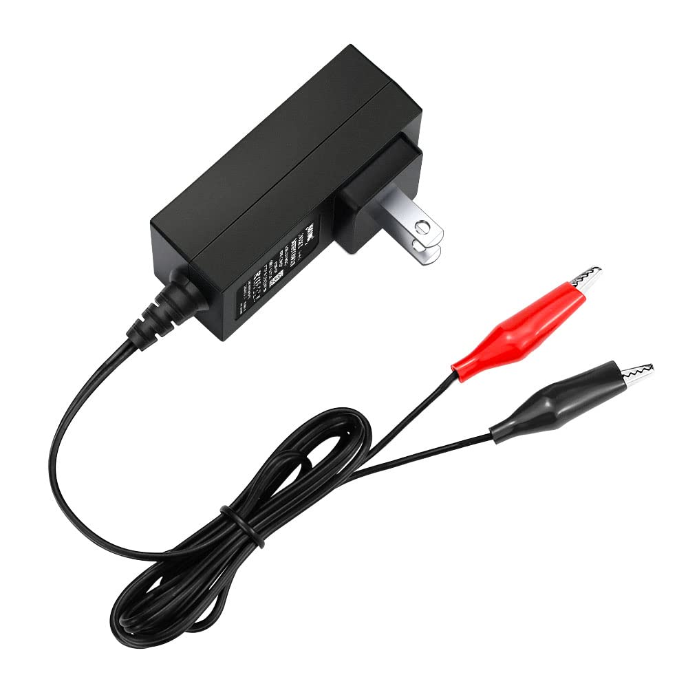 Nastima 6V 0.5A Sealed Lead Acid Battery Charger For Moultrie Battery With Red And Black Clips And Led Indicator Light
