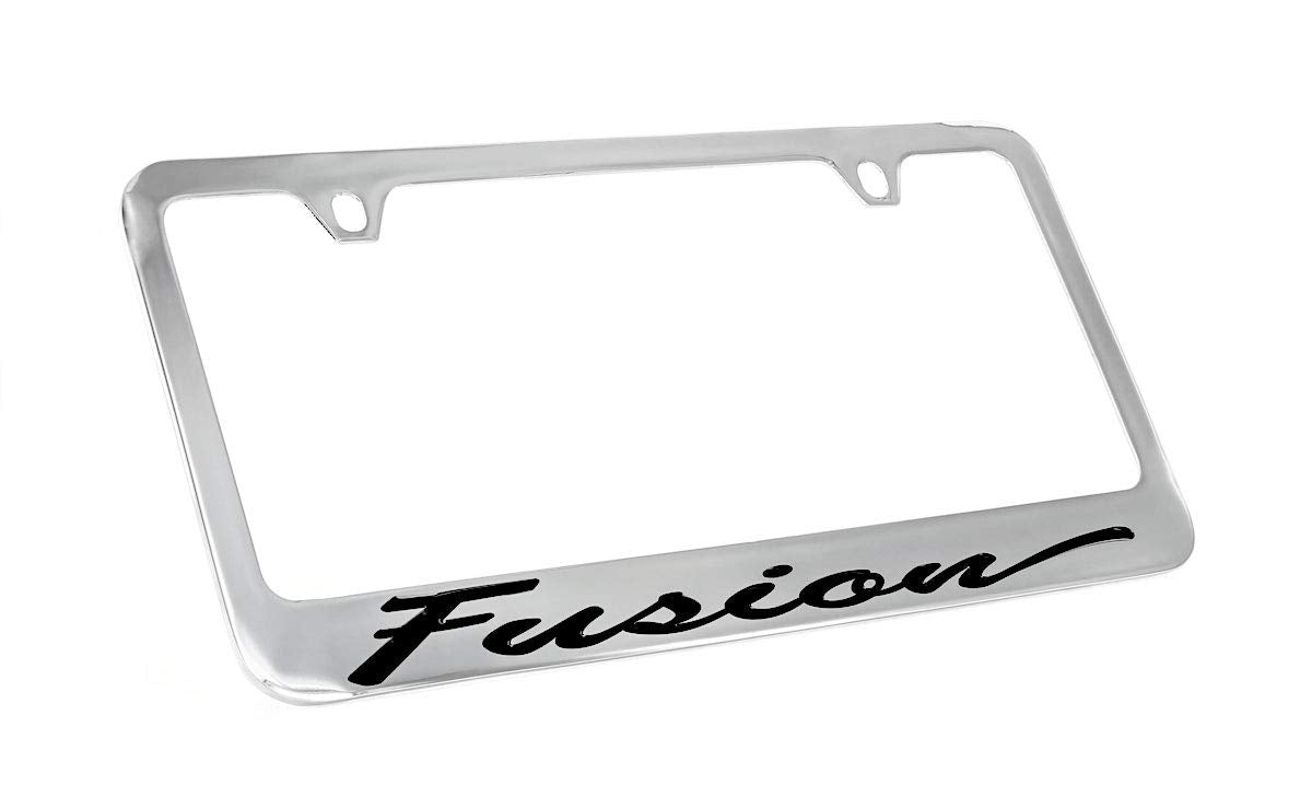 Ford Fusion Script Chrome Plated Metal License Plate Frame Holder