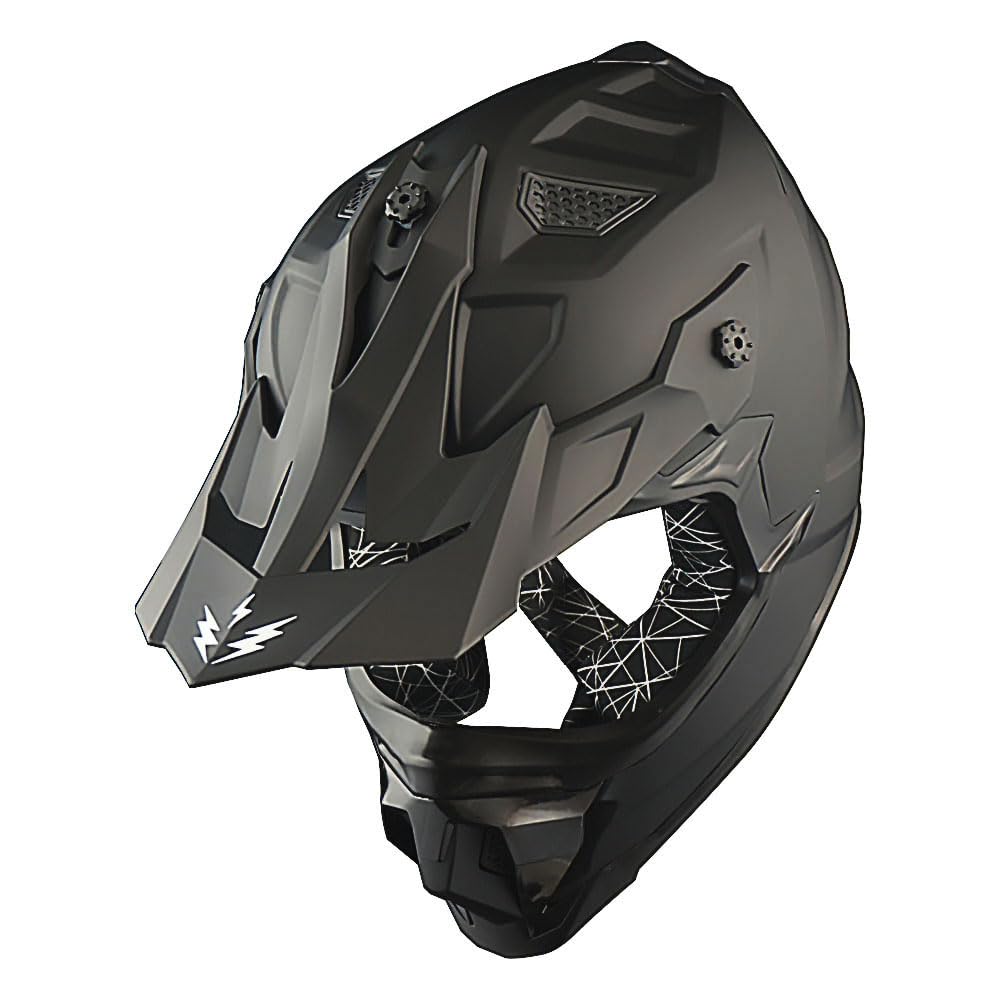 1Storm Adult Motocross Helmet Atv Dirt Bike Bmx Mx Downhill Mountain Helmet Track Style Jh601; Matt Black