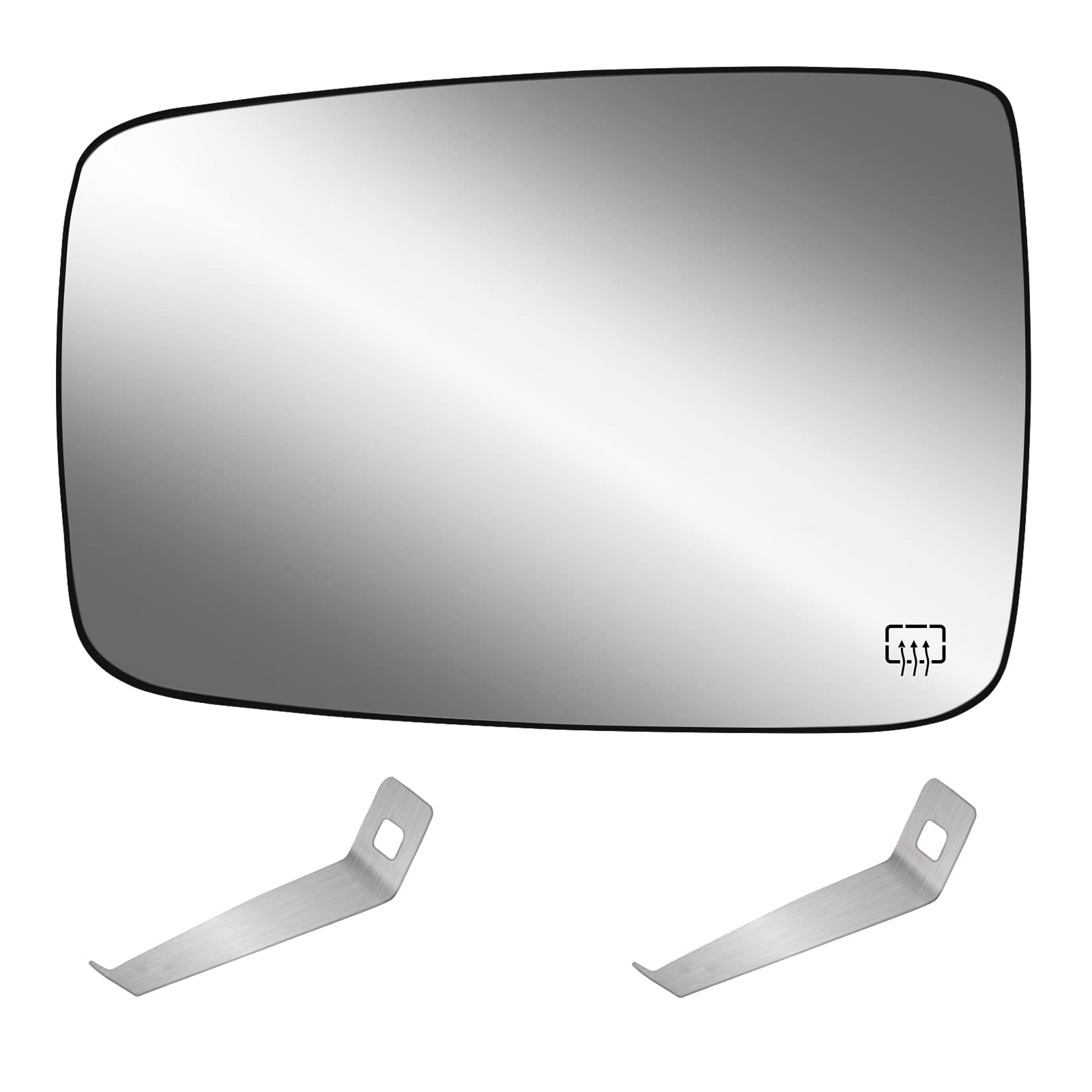 Driver Side Heated Mirror Glass Compatible With 2009-2018 Dodge Ram Pick-Up 1500 2500 - Replace 68079363Aa 68050299Aa - Side View Exterior Convex Mirror W/Backing Plate