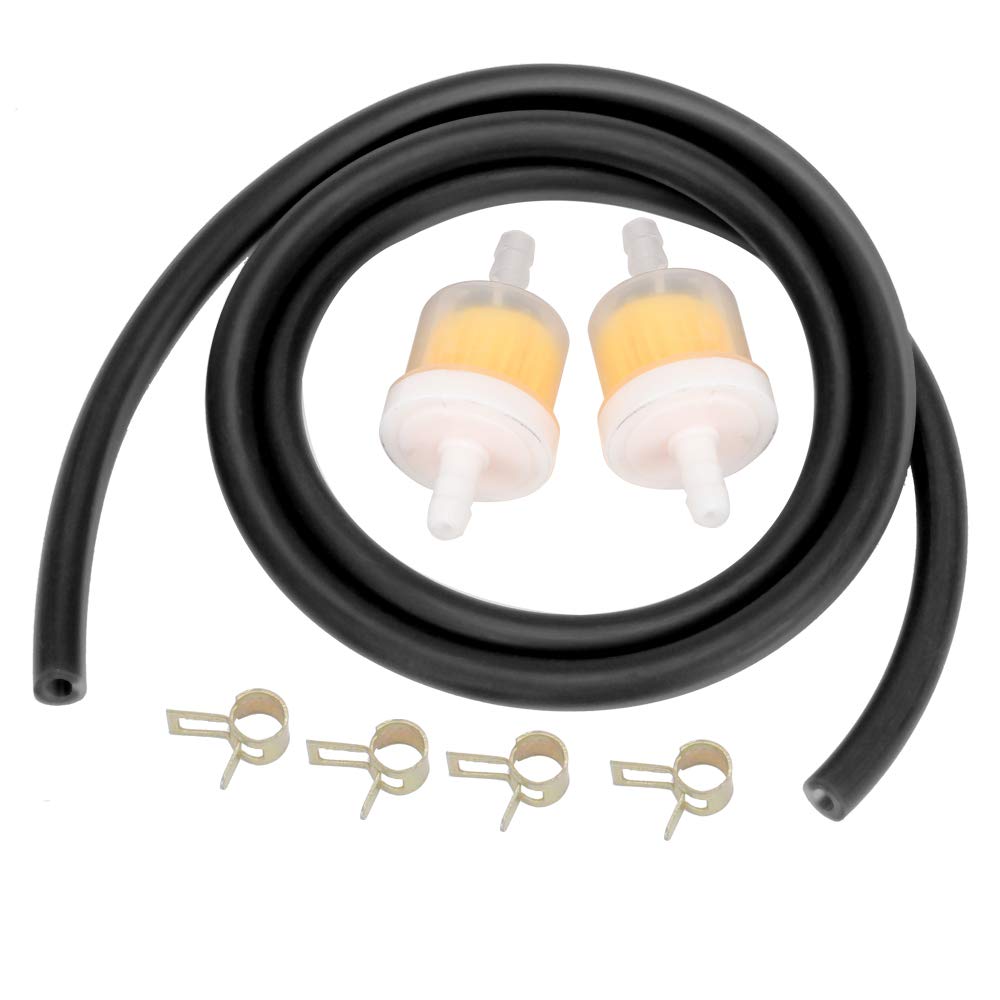 Hiaors Motorcycle Hose Petrol Fuel Line Hose Gas Oil Pipe Tube Gasoline Fuel Filter Line Clamp For Mini Moto Dirt Bike Honda Suzuki Yamaha Atv Moped Scooter Black