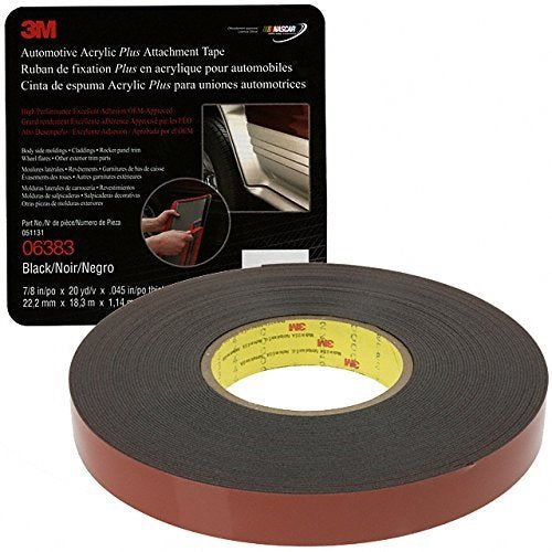 3M Scotch 6383 Acrylic Foam Tape 7/8 Inch X 20 Yards Boxed Gray