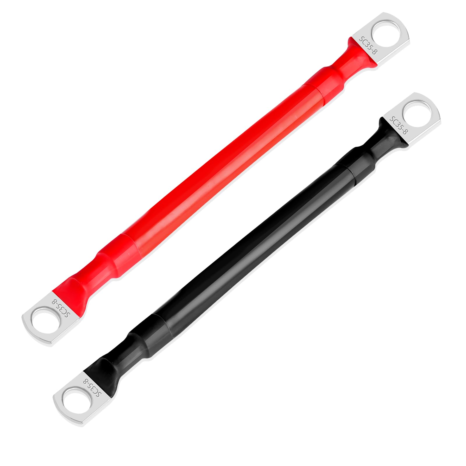 2 Awg Battery Cable 2 Pcs, 5.9 Inch Battery Cables With M8 Ring Terminals, Marine Battery Cables Pure Copper, Battery Ground Cable For Motorcycle, Car, Truck, Rv, Boat By Xiogzaxi