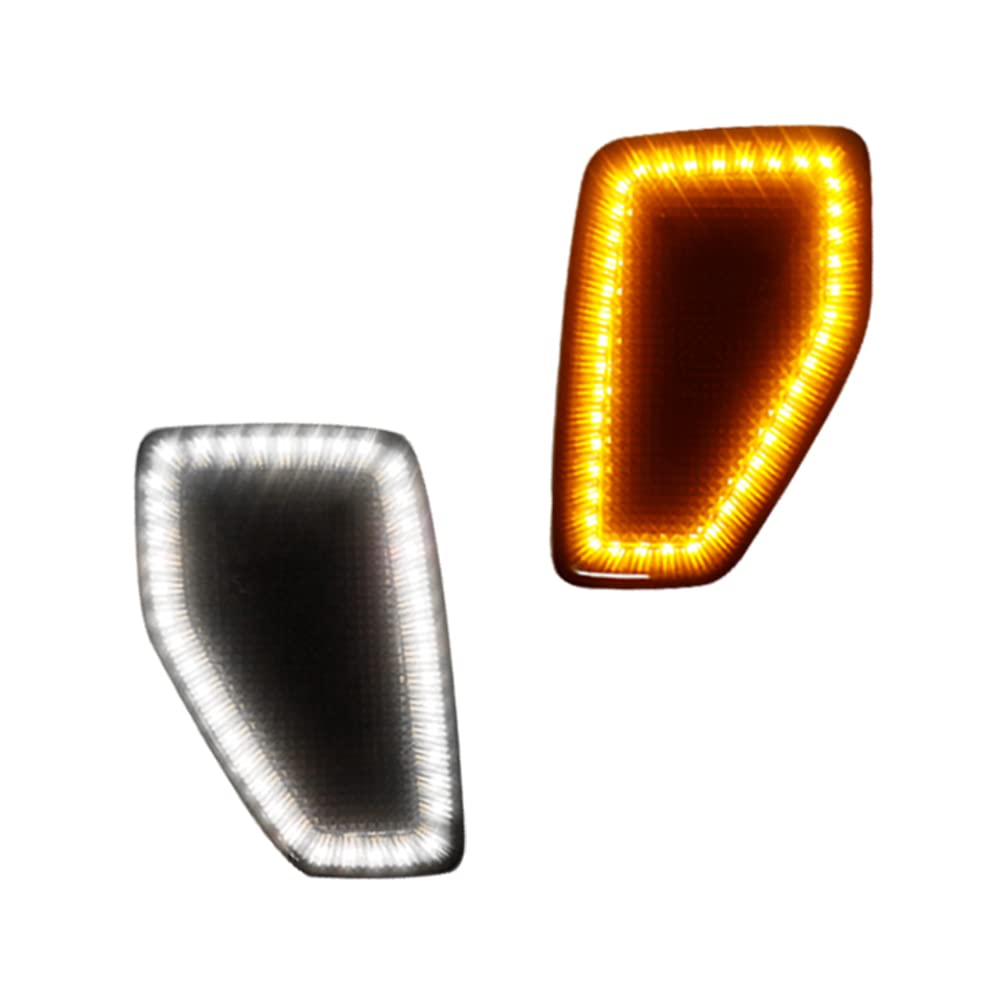 Kenrtir Smoked Lens Dual Color Amber/White Led Lamps Front Fender Side Marker Light For 2006-2010 Hummer H3