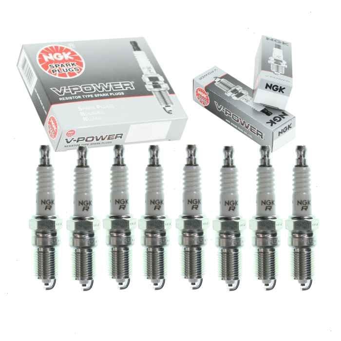 8 Pc Ngk V-Power Spark Plugs Compatible With Chevrolet Silverado 1500 4.8L 5.3L 6.0L 6.2L V8 1999-2013