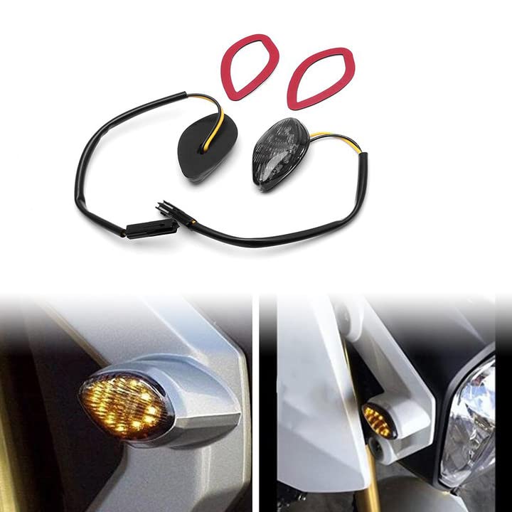 Husuku Led Front Flush Mount Turn Signal Light Brake Blinker Indicator Market Lamp For Honda Grom 2014-2019 -Smoke Lens (Pack Of 2) (Transparent Len)