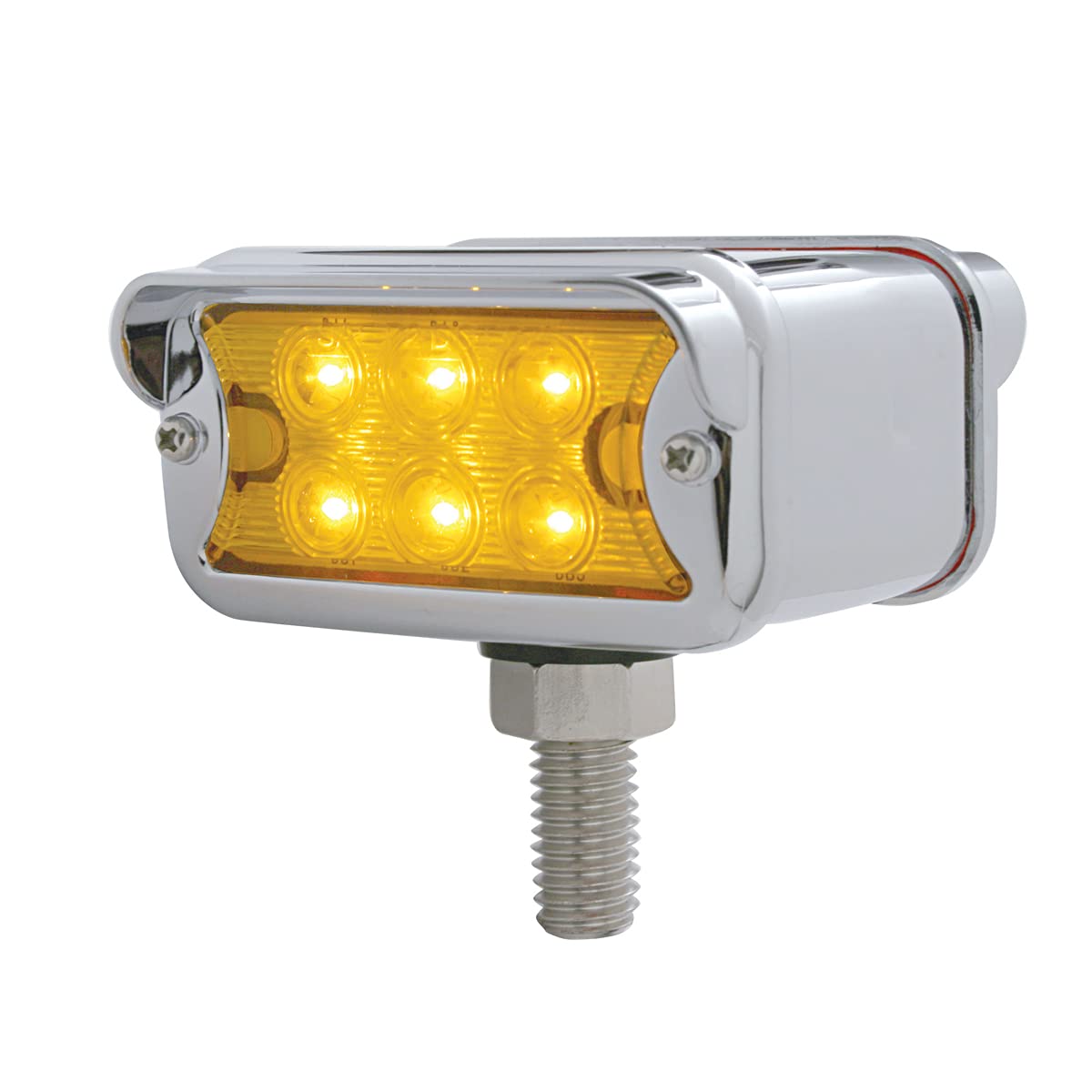 United Pacific 39412 6 Led Dual Function Double Face Light With Horizontal Bezel (Amber & Red Led/Amber & Red Lens)