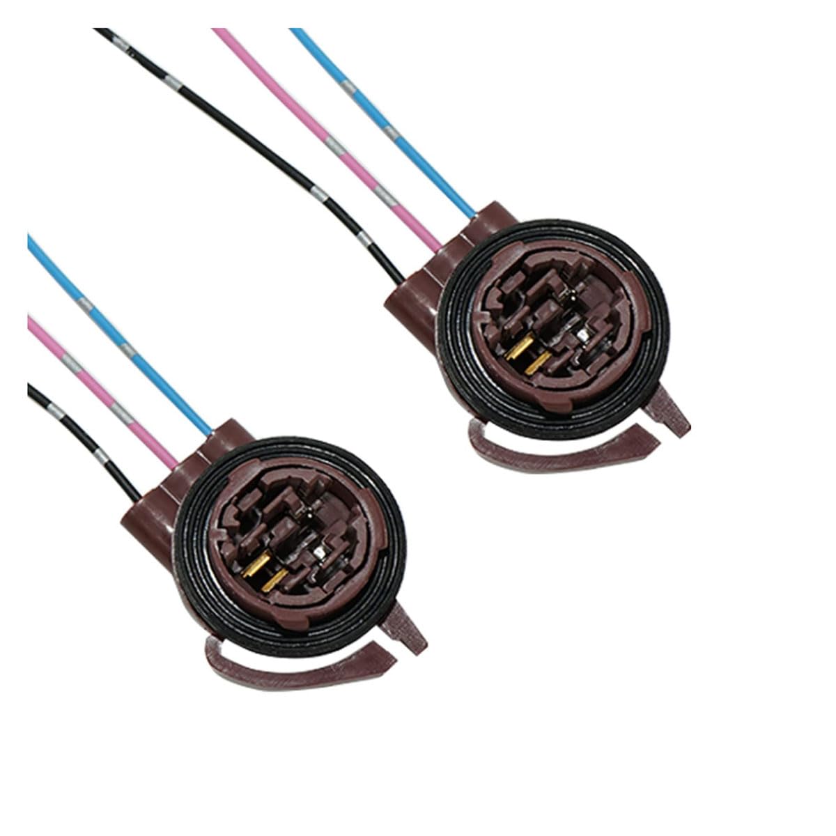 2Pcs 3156 3157 Pre-Wired Harness Sockets, Car Led Bulbs Socket Adapters, Bulb Pigtail Socket Plug Connectors For Turn Signal Bulb Brake/Tail Light Drl Silverado Gmc Sierra