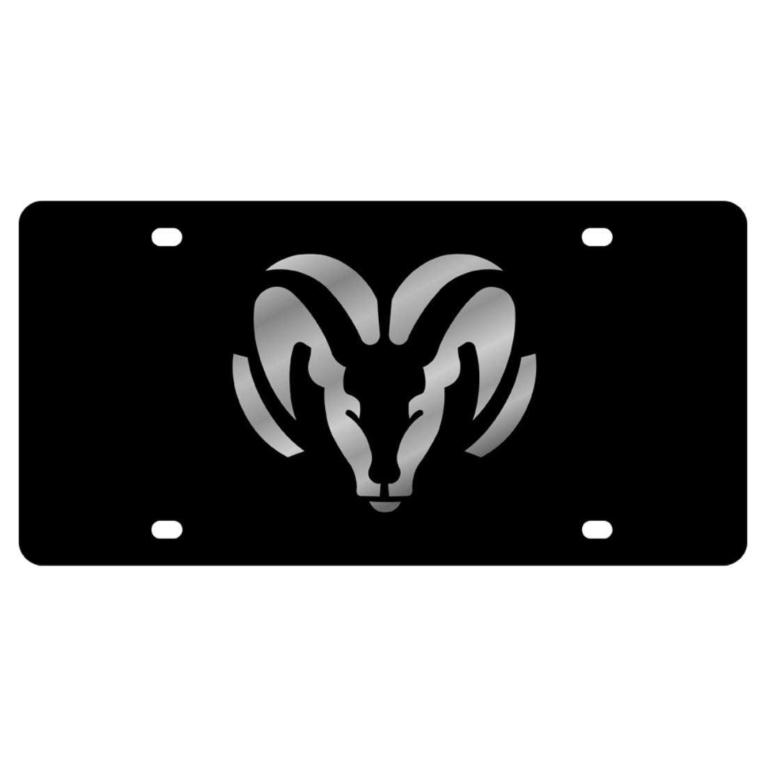 Eurosport Daytona License Plate For Dodge Ram Black Laser Acrylic - 2401-1