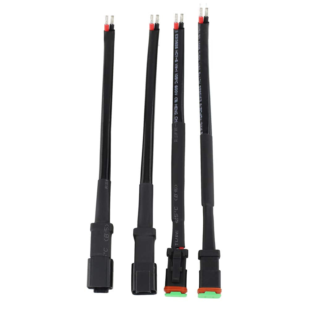 2 Set Dt 2 Pin Male Female Wiring Harness For Car Fog Lights Work Driving Lights Bar Replacement Connectors