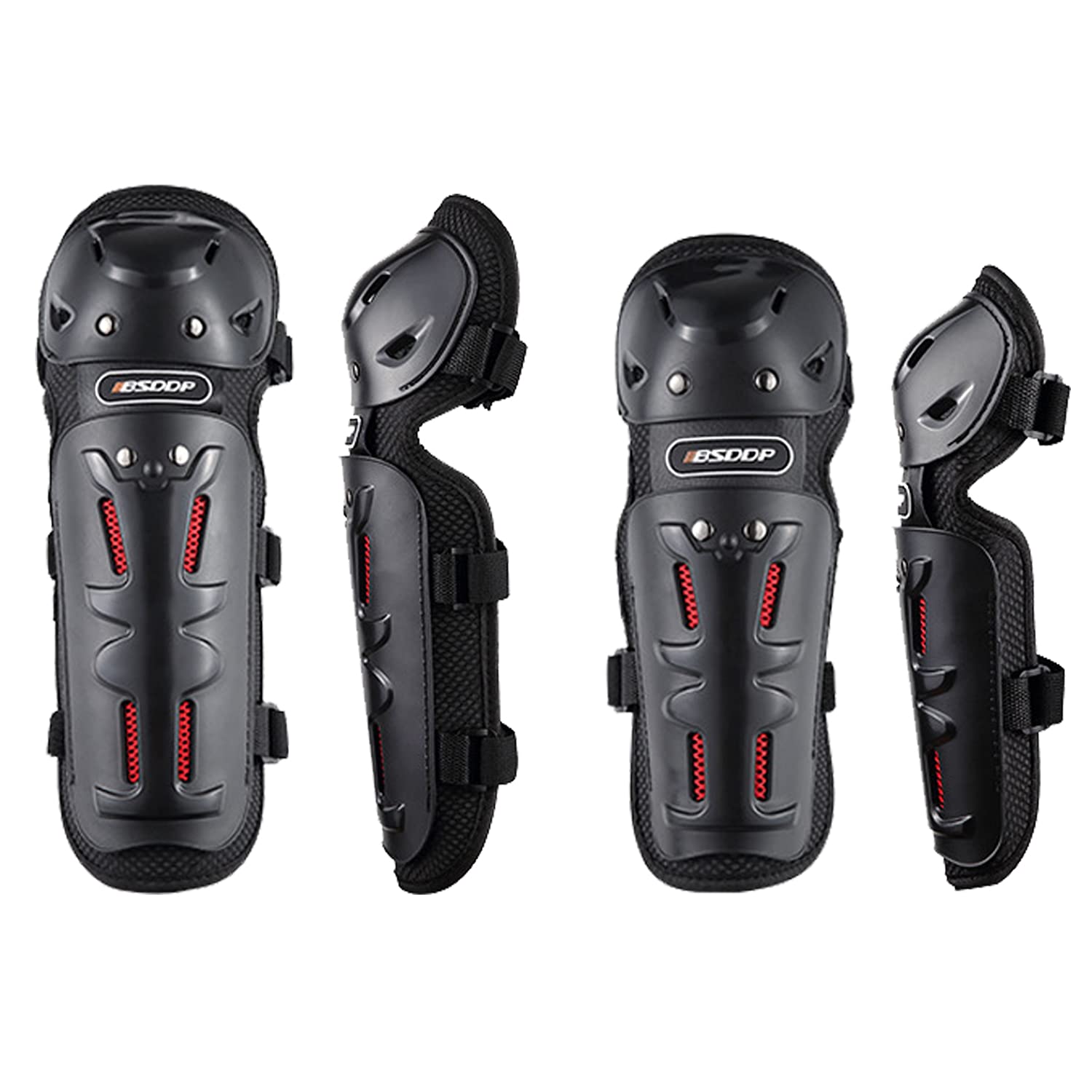 Muydz 4Pcs Knee And Elbow Pads With Adjustable Protection Gear For Men And Women Motorcycles Skate Motocross Extreme Sports