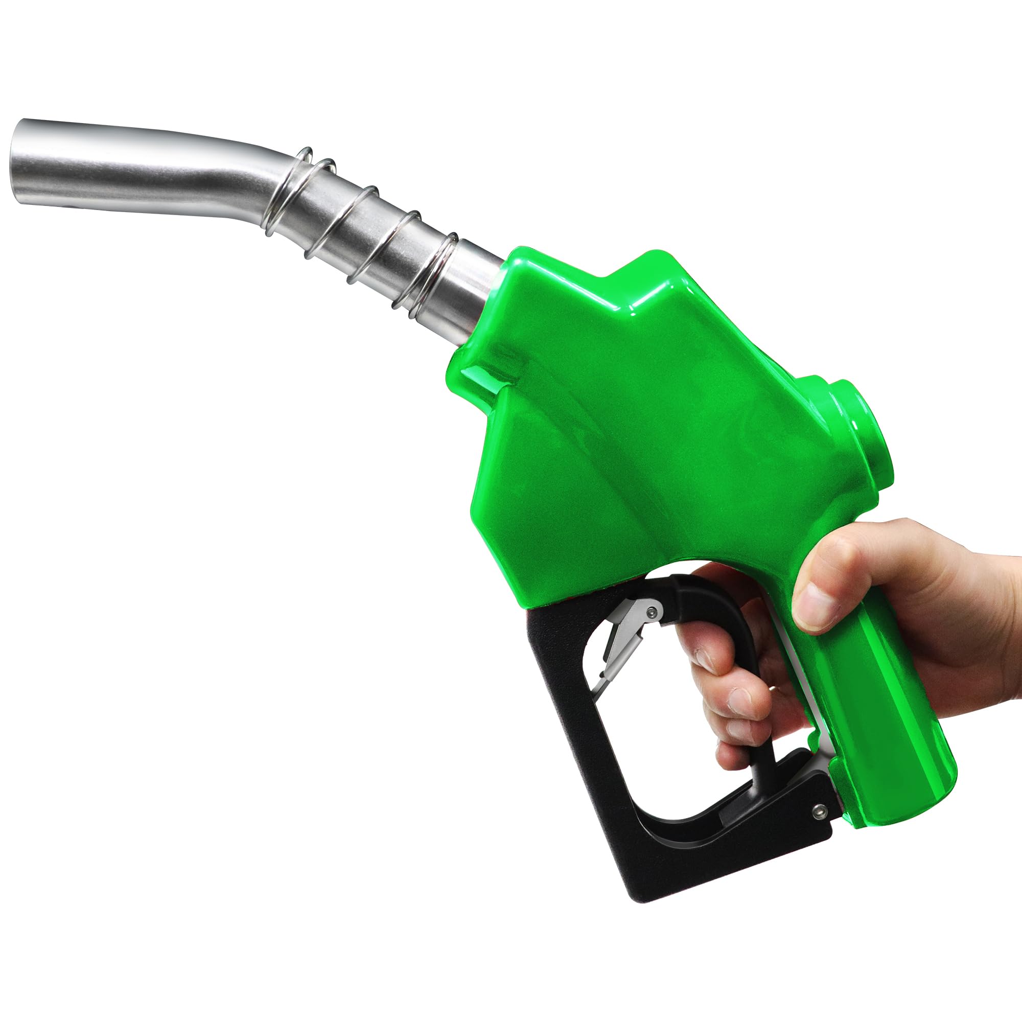 Azdele 1 Inch Npt Green Auto Shut Off Fuel Nozzle 1-3/16 Inches(Od=30Mm)3-Speed Padlock Hold Open Clip, Max Flow Rate 30Gpm, Automatic Spout Aluminum Alloy Diesel Petrol Kerosene Fuel Nozzl