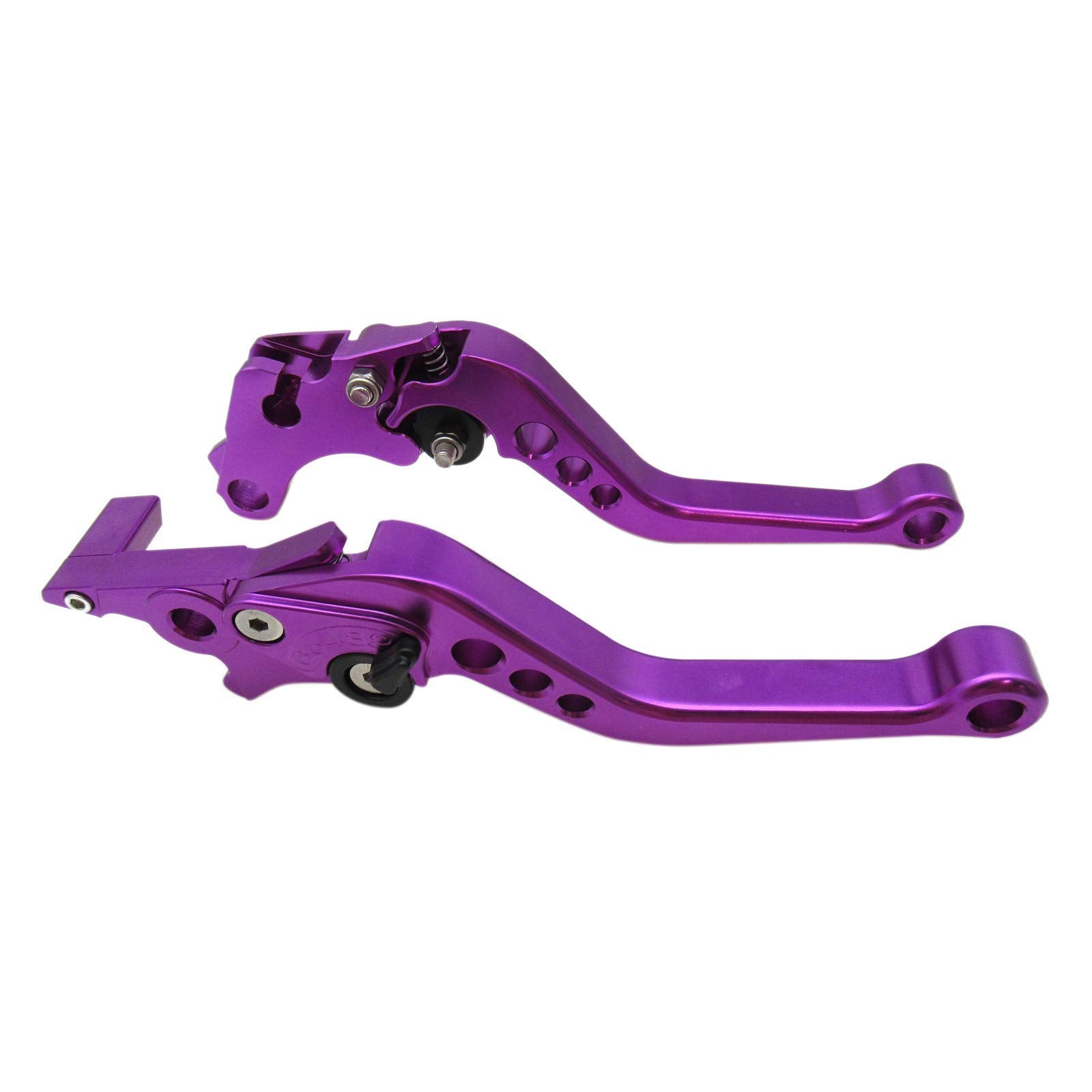 Purple Cnc 6 Position Shorty Brake Clutch Lever For Kawasaki Ninja 250R 2008-2012 08 09 10 11 12
