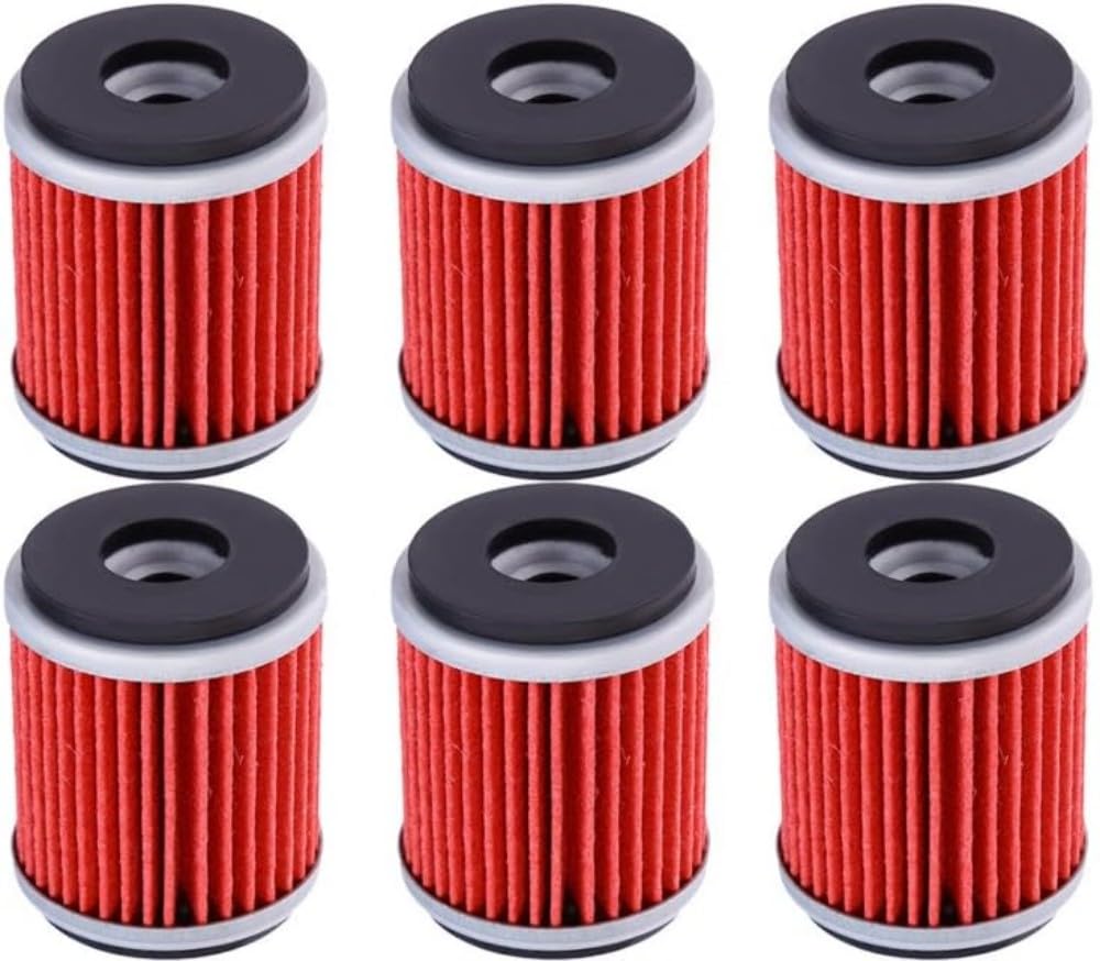 6-Pack Oil Filter Oil Filters Replacement Fit For Yamaha Yz250 Xt250 Ybr250 Yfz450 Yfz450R Yfz450W Yfz450X Yfz459R Yz250F Yz450F Wr250F Wr250R Wr450F Wr250X