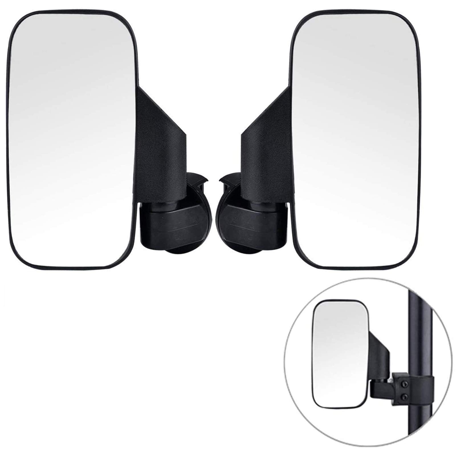 2022 Upgraded Utv Side View Mirrors, Adjustable Wide Rear Clear View With Shatter-Proof Tempered Glass, Moveland Utv Off Road Accessories Compatible With Polaris Rzr, Can-Am, Kawasaki, Kubota, Yamaha