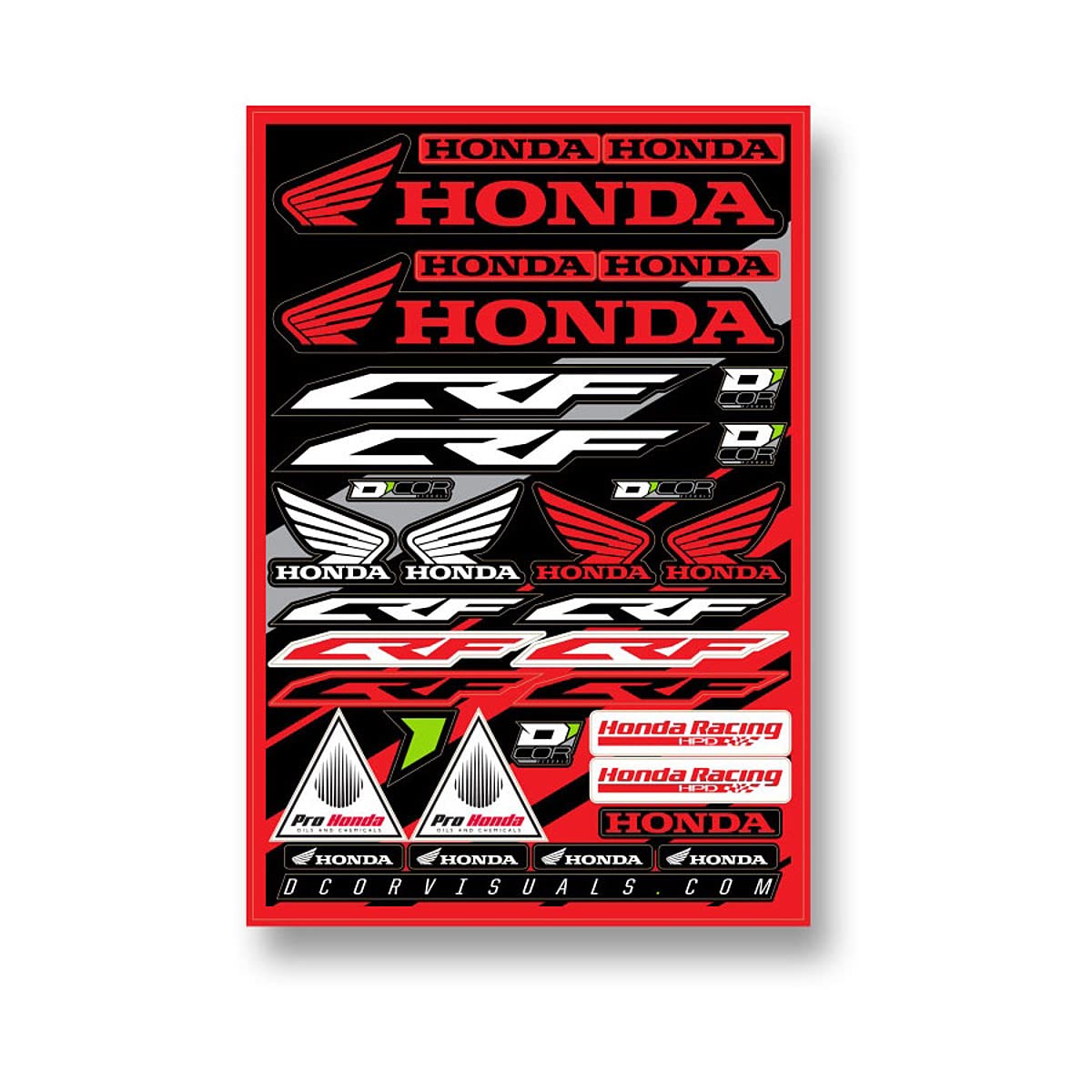 D'Cor Visuals 40-10-100 Decal Sheet (Honda Crf 12'X18'), 1 Pack