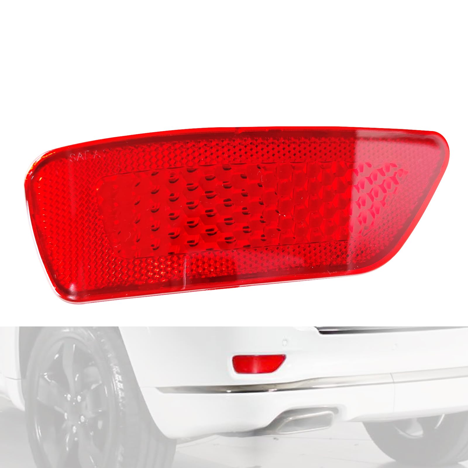 Wgohui 57010721Ac Left Driver Side Rear Bumper Trim Reflector Compatible With Jeep Grand Cherokee 2011-2021, Jeep Compass 2011-2017, Dodge Journey 2011-2020 With Fascia Red Lens Ch1184100