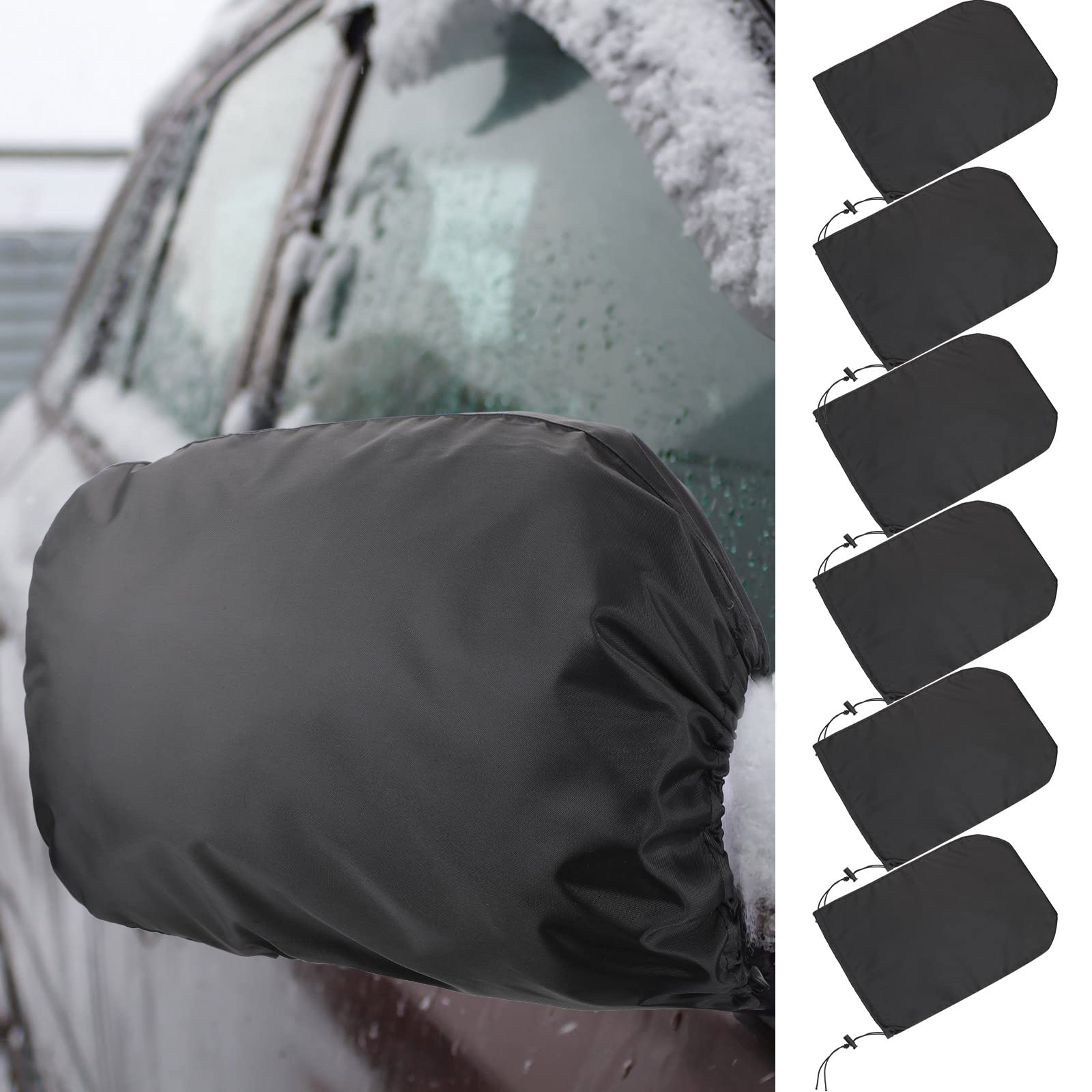 Frienda 6 Pieces Waterproof Side Mirror Covers Auto Rearview Protection Cover Exterior Rear View Accessories Car Mirror Accessories With Drawstrings For Car Vehicle Winter