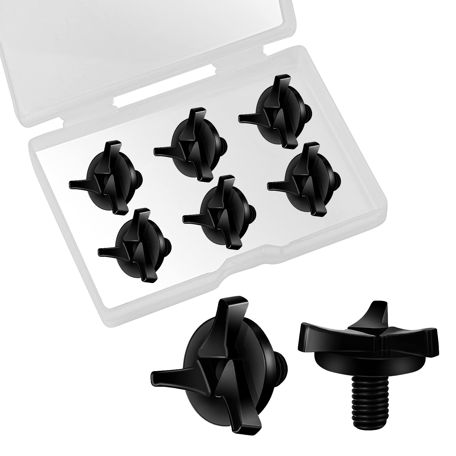 Aiex Motorcycle Helmet Screws, 6Pcs Motorcycle Helmet Visor Screws Helmet Visor Screws Motorcycle Helmet Accessories (Black)
