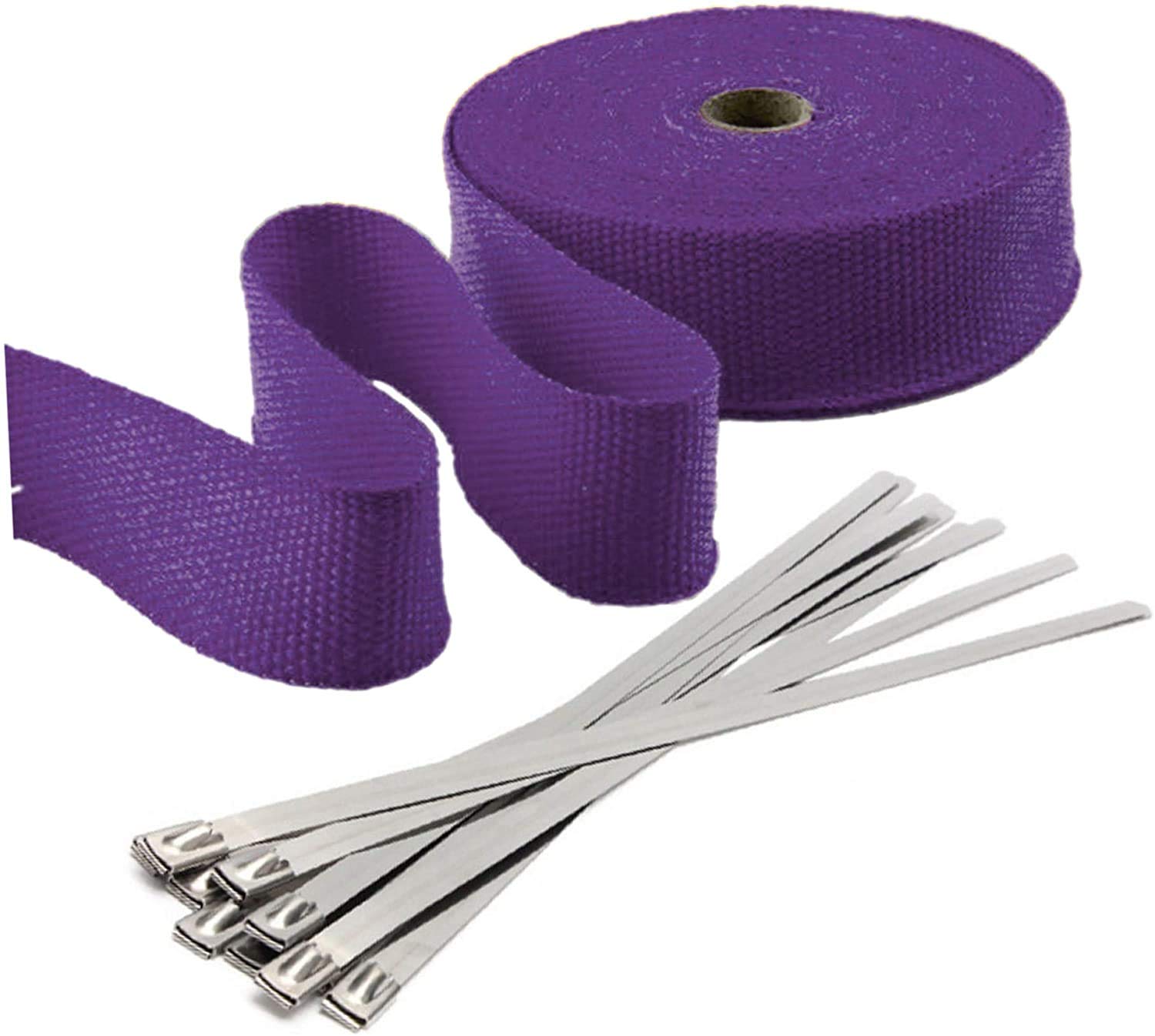 Stark Thermal Wrap 2' Wide X 50' Long - Fiberglass Heat Shield Exhaust Manifold/Header Wrap - Purple