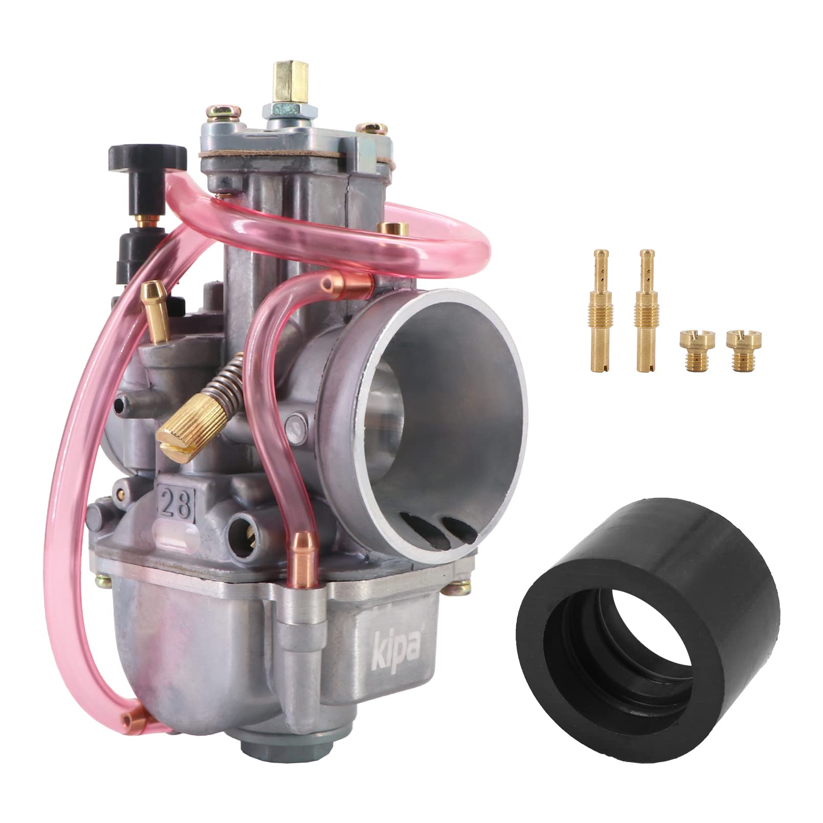 Kipa Carburetor For Kx80 Kx85 Kx100 Yamaha Yz80 Yz85 Dt100 Suzuki Rm80 85 Cr80 Cr85R Gy6 Pwk 28Mm 2 Stroke Racing Flat Slide Carb Carburetor With Intake Needle Jet