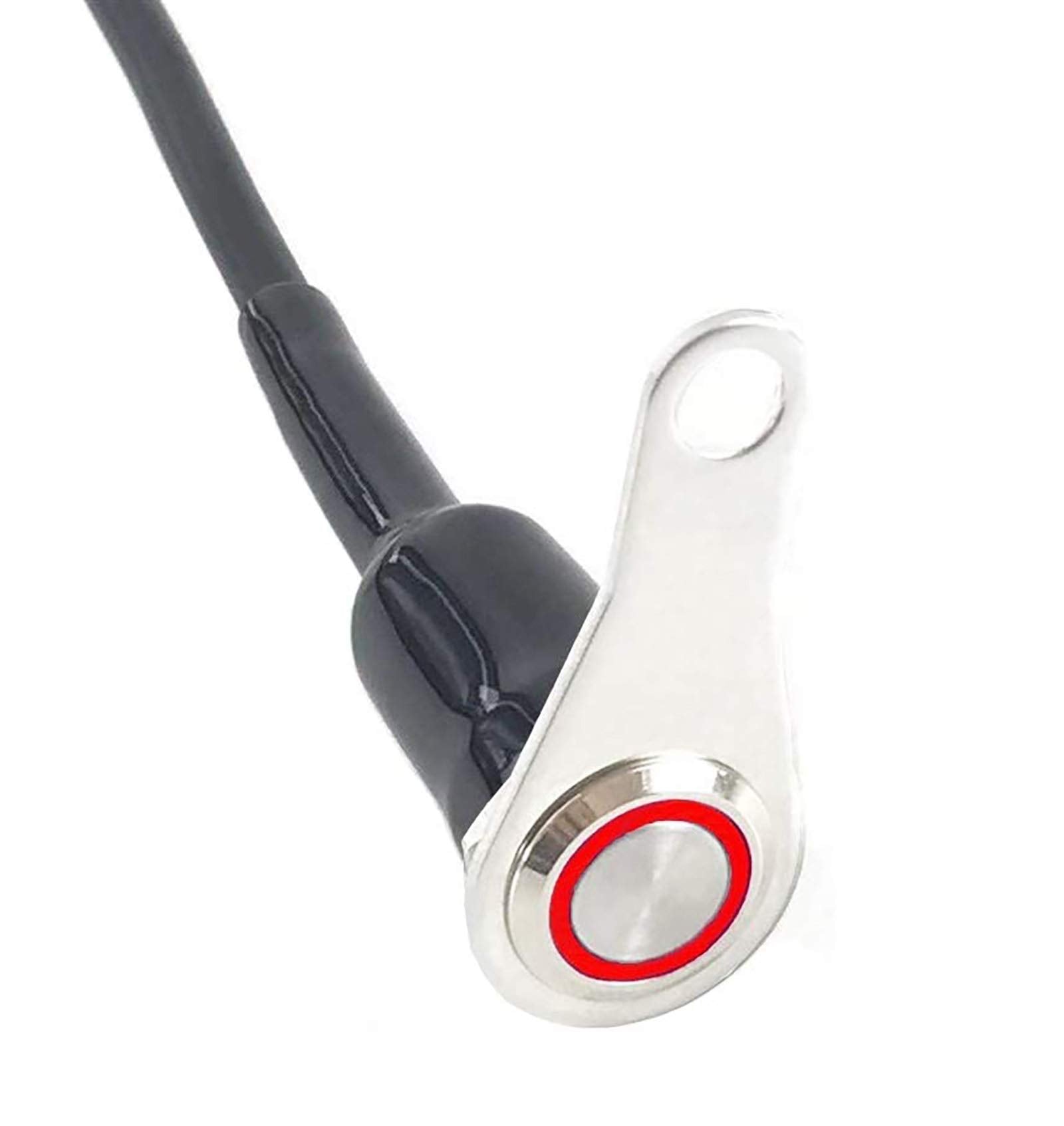Rayana Universal Stainless Steel Led Motorcycle Switch Horn Handlebar Adjustable Mount Waterproof Switches Button Dc12V Momentary Actions (A-Red-Momentary)