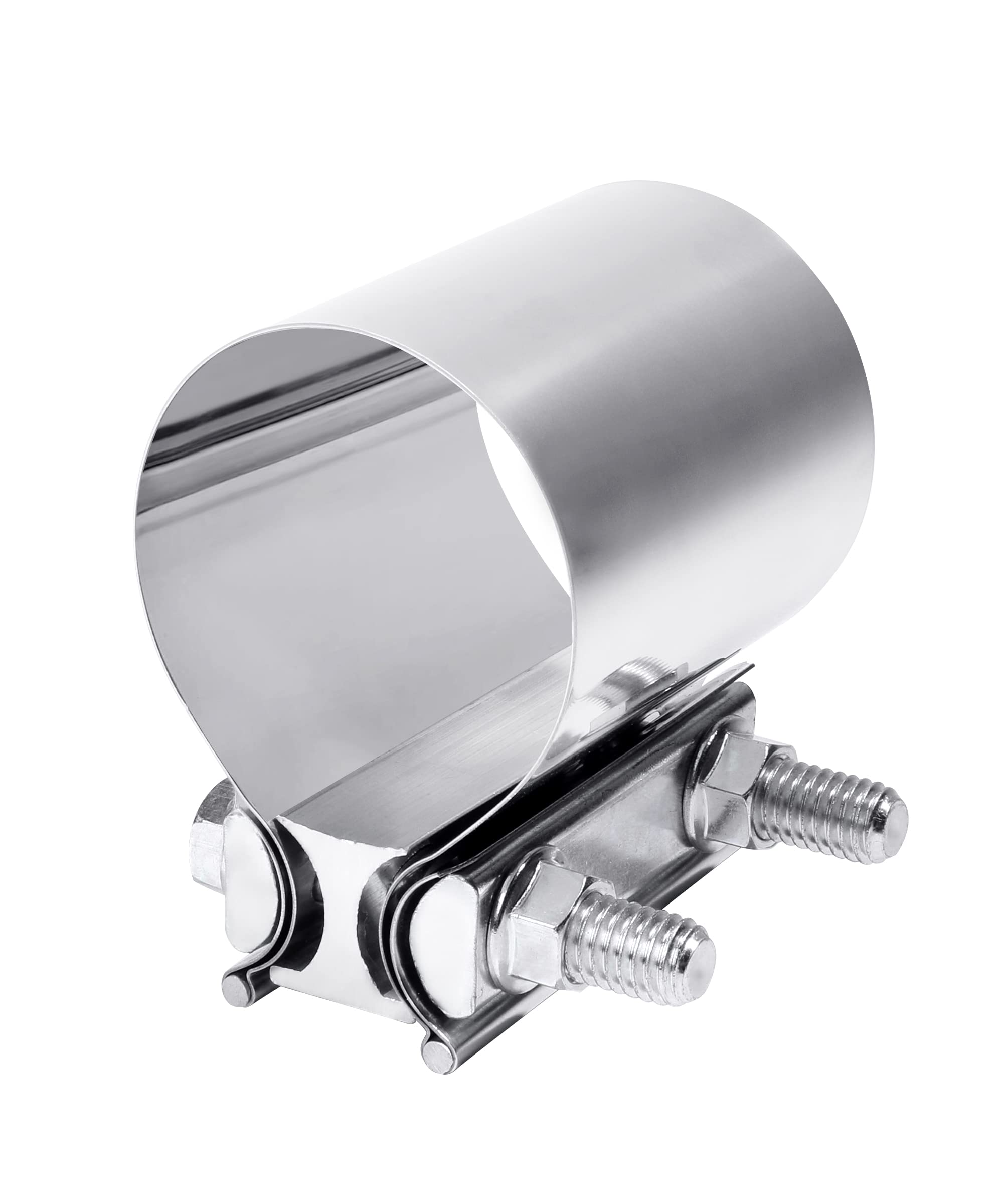 Zlirfy Exhaust Clamp Exhaust Pipe Clamp,2.0” 2.25” 2.5” 2.75” 3.0” 4.0” Butt Joint Stainless Steel Clamp Band,Universal Widening Clamp Butt Joint Exhaust Clamp,Fit For Exhaust Pipe (2 Inch)