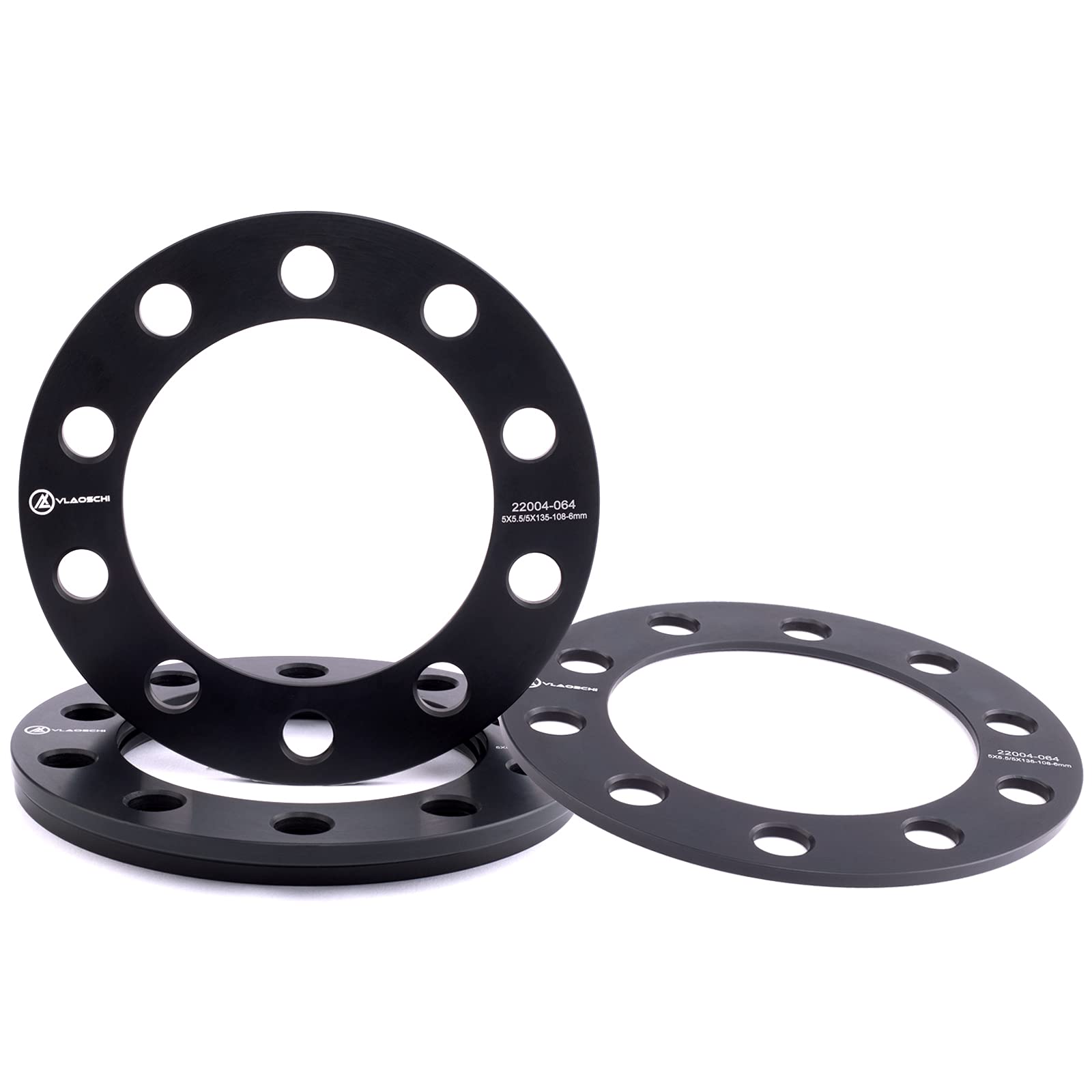 Vlaoschi Black Forged 5X5.5 5X135 5X139.7 Wheel Spacers 1/4 Inch (6Mm) Compatible With Dodge Ram-Ford 5 Lug For 1975-2003 F150 | 1994-2018 Ram-1500 | 2004-2009 Durango | 2005-2011 Dakota - Pack Of 4