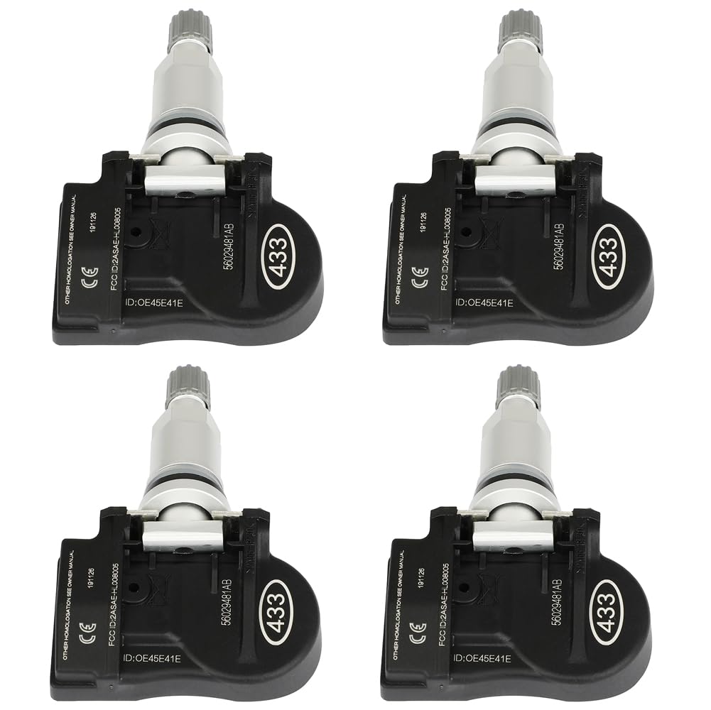 Roadfar Programmed Tire Pressure Monitoring System Sensor Tpms 433Mhz Fits For Dodge 4Pcs