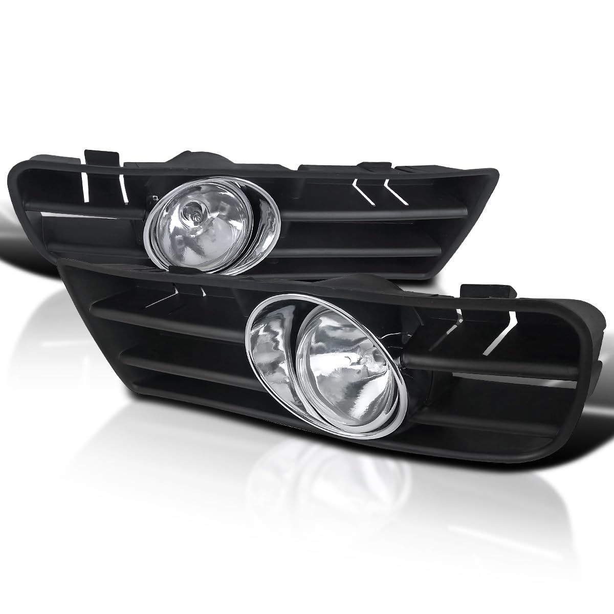 Spec-D Tuning Clear Bumper Driving Fog Lights + Bulbs + Switch Compatible With 1999-2004 Vw Golf Gti Mk4 L+R Pair Assembly