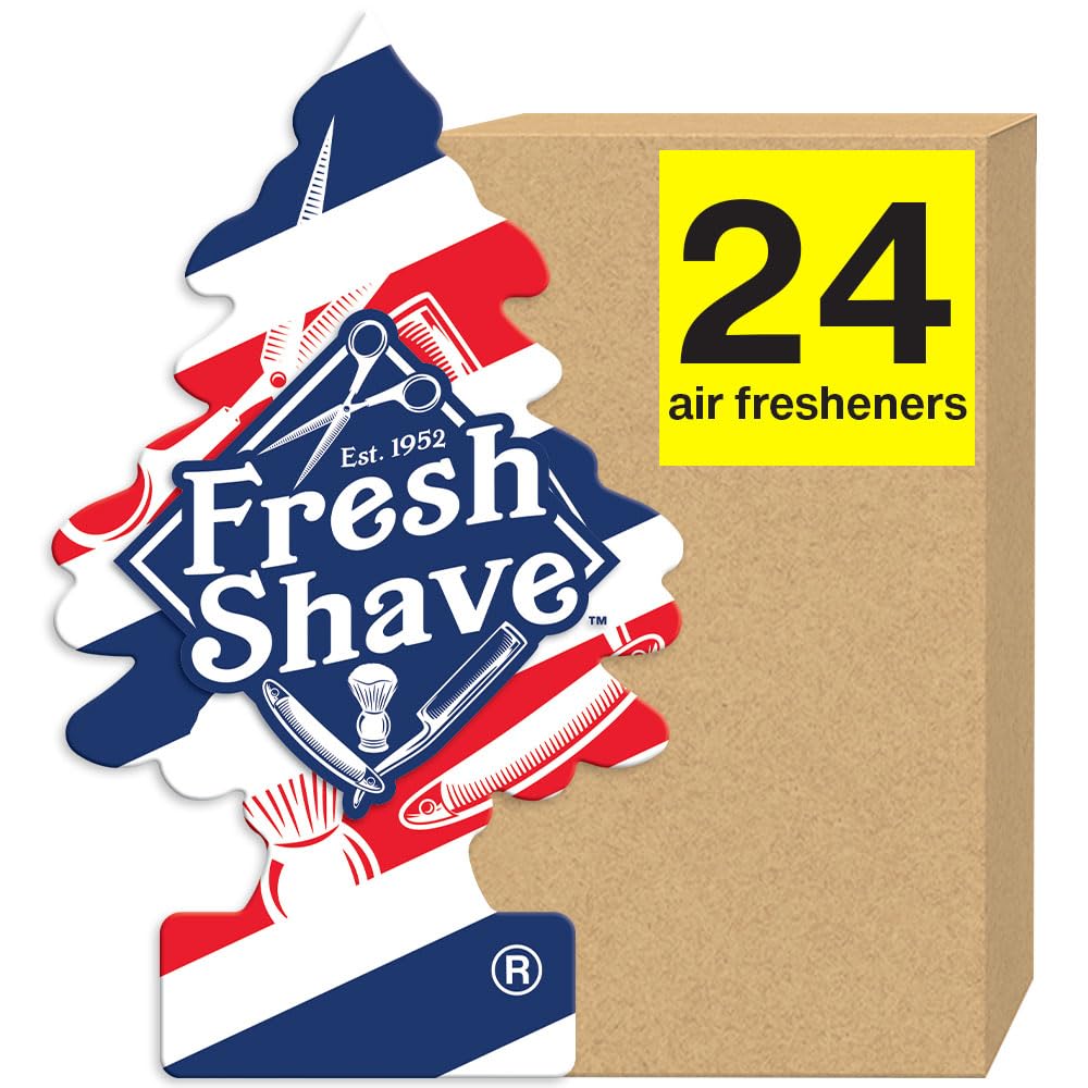Little Trees Air Fresheners Car Air Freshener. Hanging Tree Provides Long Lasting Scent For Auto Or Home. Fresh Shave, 24 Air Fresheners