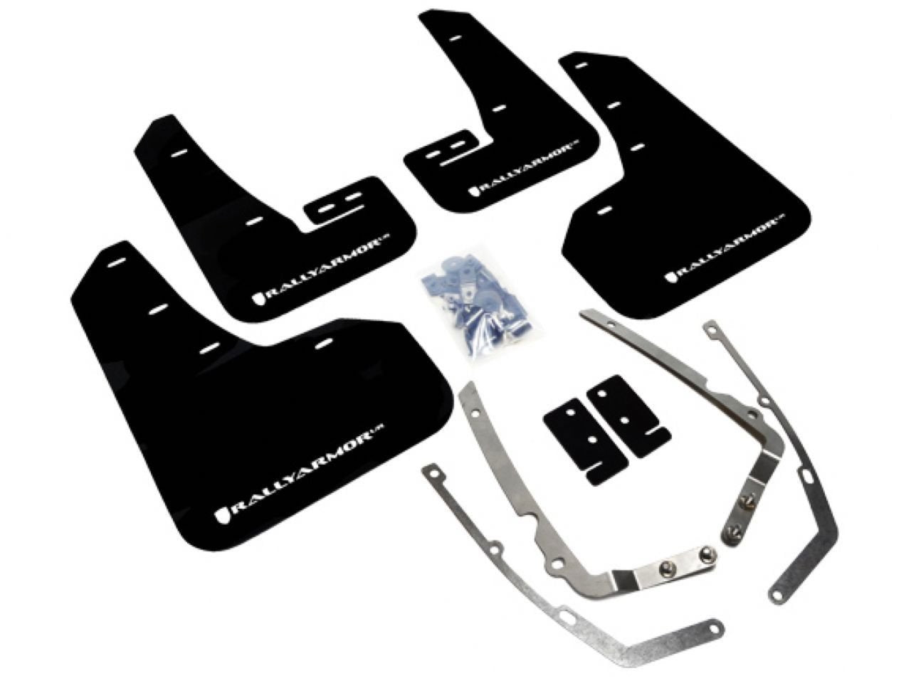 Rally Armor Mf37-Ur-Blk/Wh Black, White Mud Flap With Logo (2015+ Vw Golf/Gti/Tsi Ur), 1 Pack