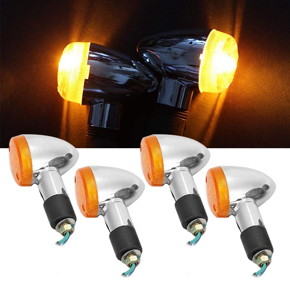 Oxmart Motorcycle Turn Signals 4Pcs Universal Front Rear Turn Signal Lights For Honda Harley Kawasaki Suzuki Yamaha Motorcycle Street Standard Custom Bike Cruiser Bobber Chopper