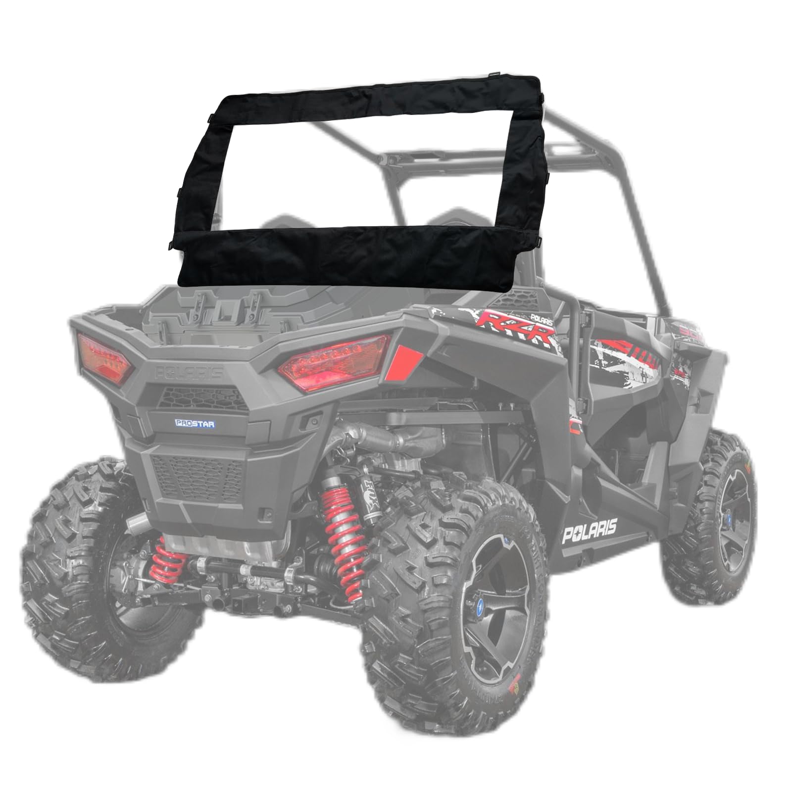 Qymoto Polaris Rzr Xp 900 Rear Window,Rear Windshield, Canvas Soft Full Back Window Panel For 900 Trail, 900 4 Xp, Stop Wind, Rain Dust And Debris From Back
